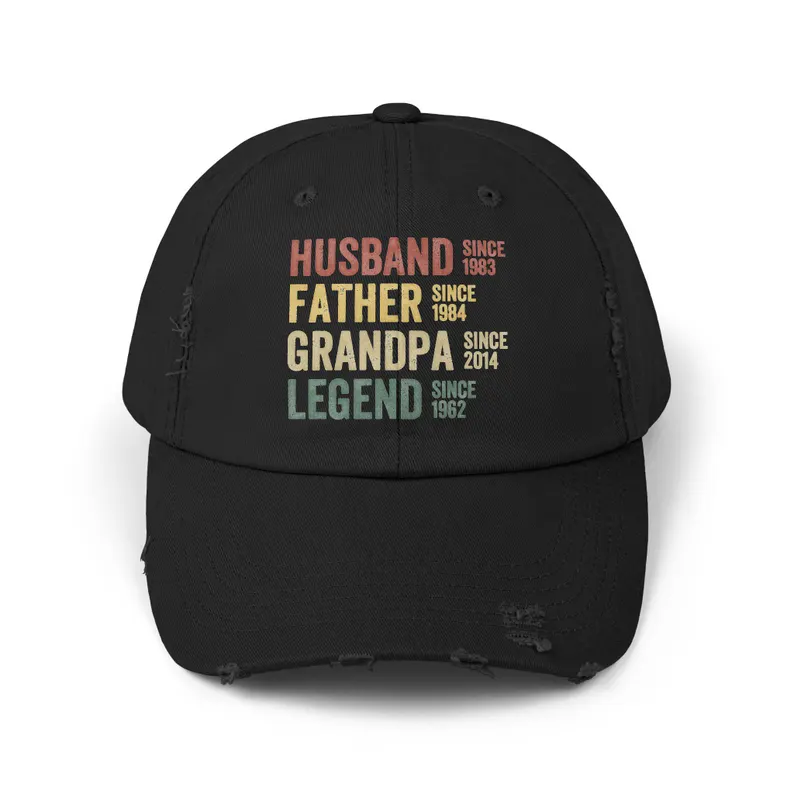Personalized Husband Dad and Grandpa Hat