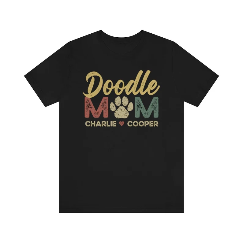 Doodle Mom, Doodle Shirt, Dog Mom Shirt, Personalized Dog Mom Shirt with Dog Names, Golden Doodle Gifts