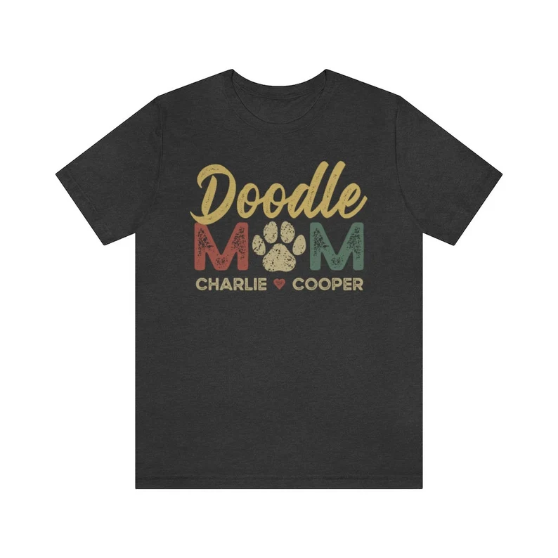 Doodle Mom, Doodle Shirt, Dog Mom Shirt, Personalized Dog Mom Shirt with Dog Names, Golden Doodle Gifts