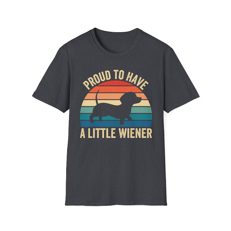 Funny Dachshund Shirt, Wiener Dog Lover, Dachshund Mom, Dog Dad Shirt, Proud to Have a Little Wiener