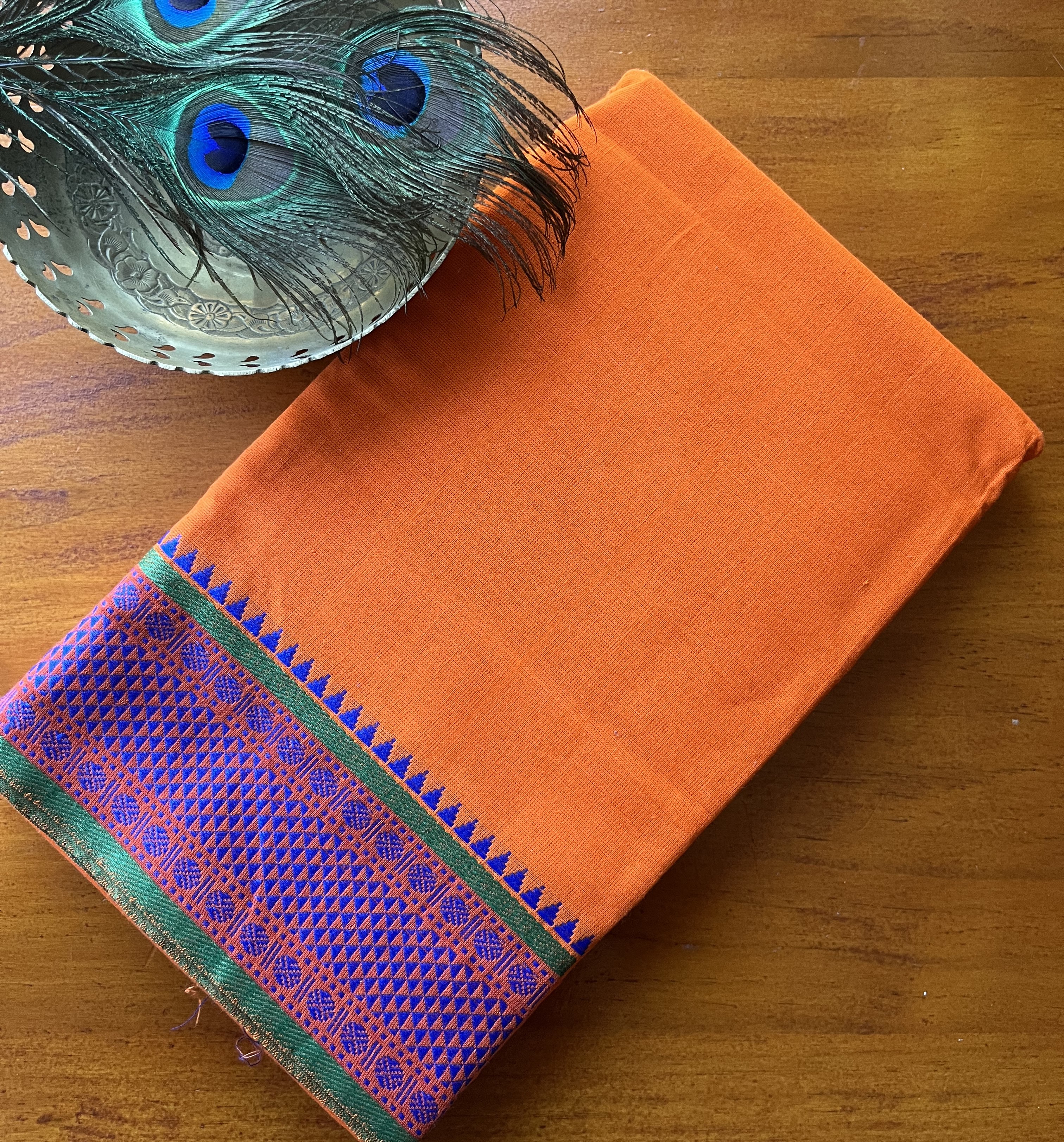 Bharatanatyam Practice Saree - Orange + Purple