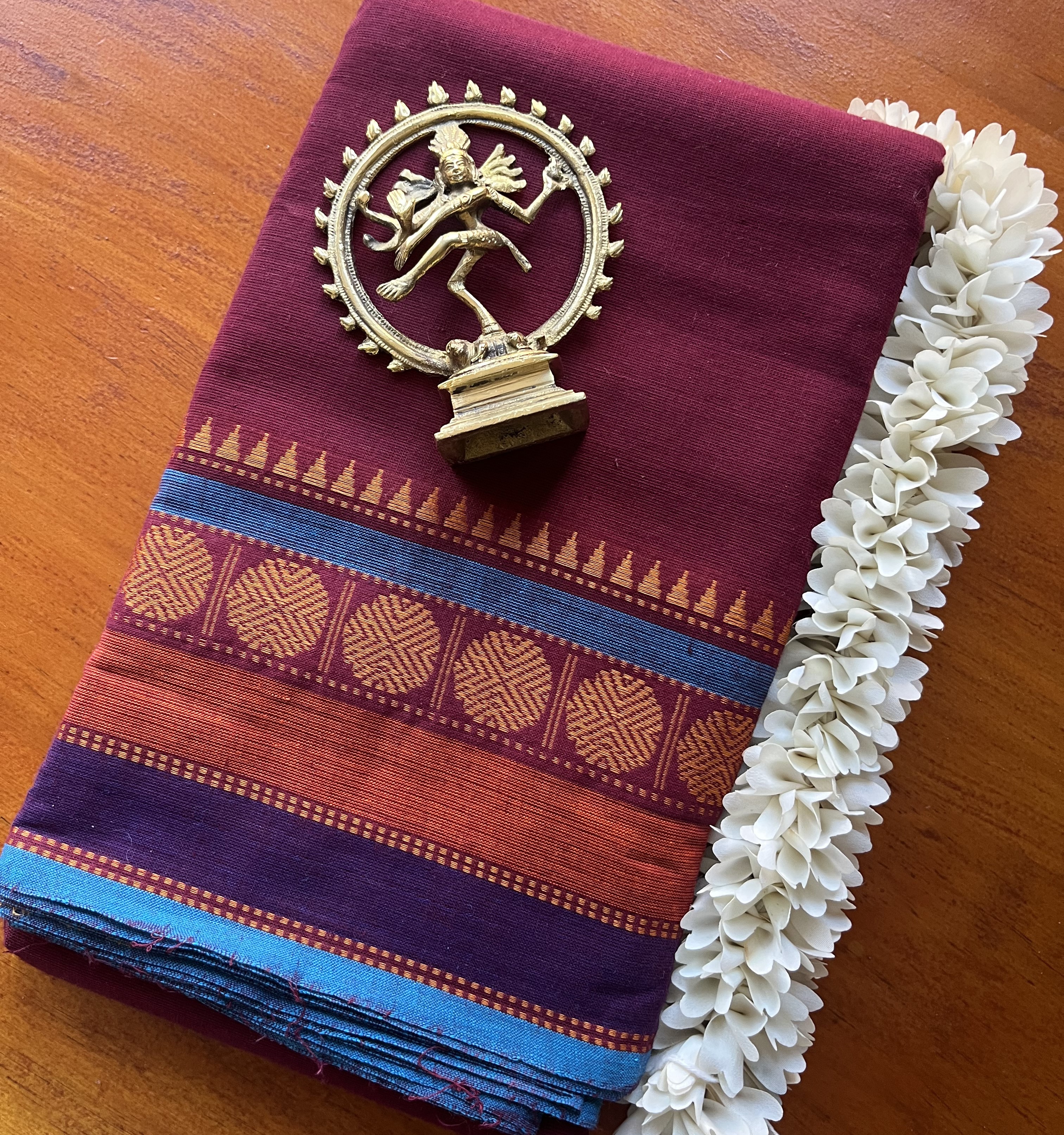 Bharatanatyam Practice Saree - Maroon + Gold