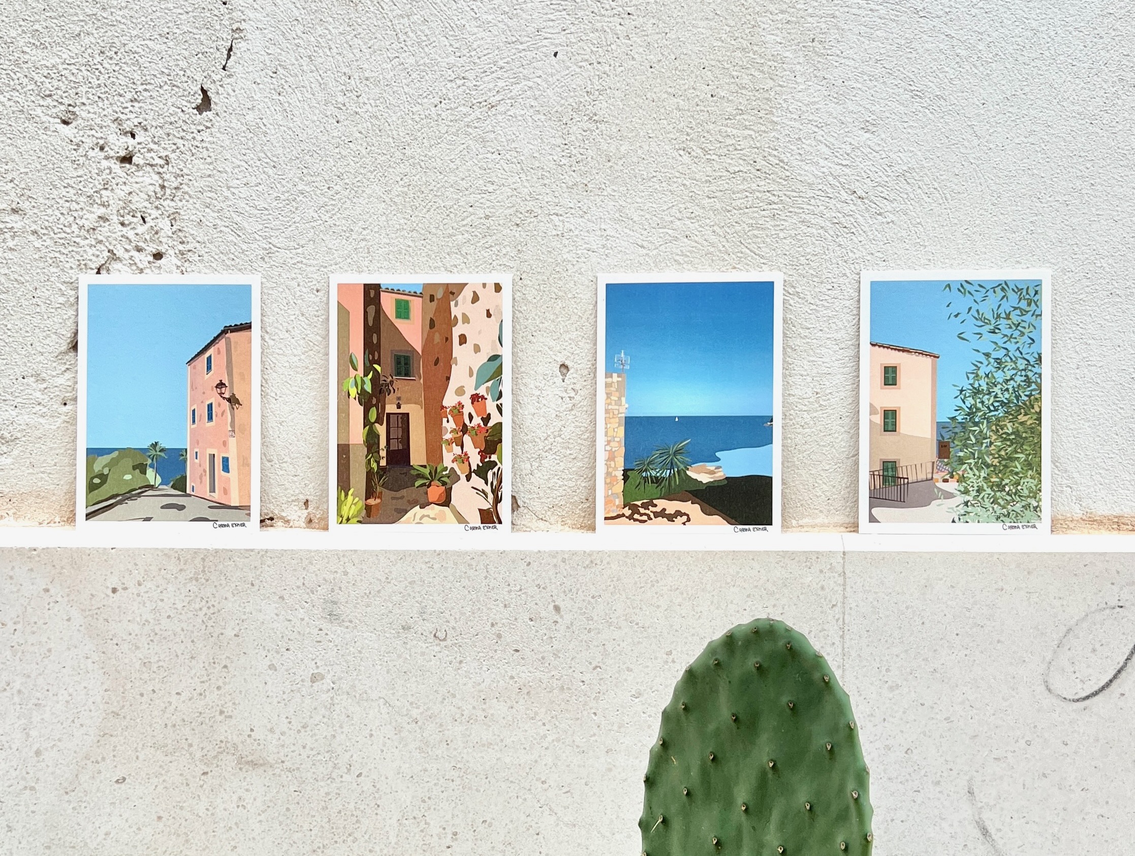 Set of 4 Scenic Postcards Mallorca 