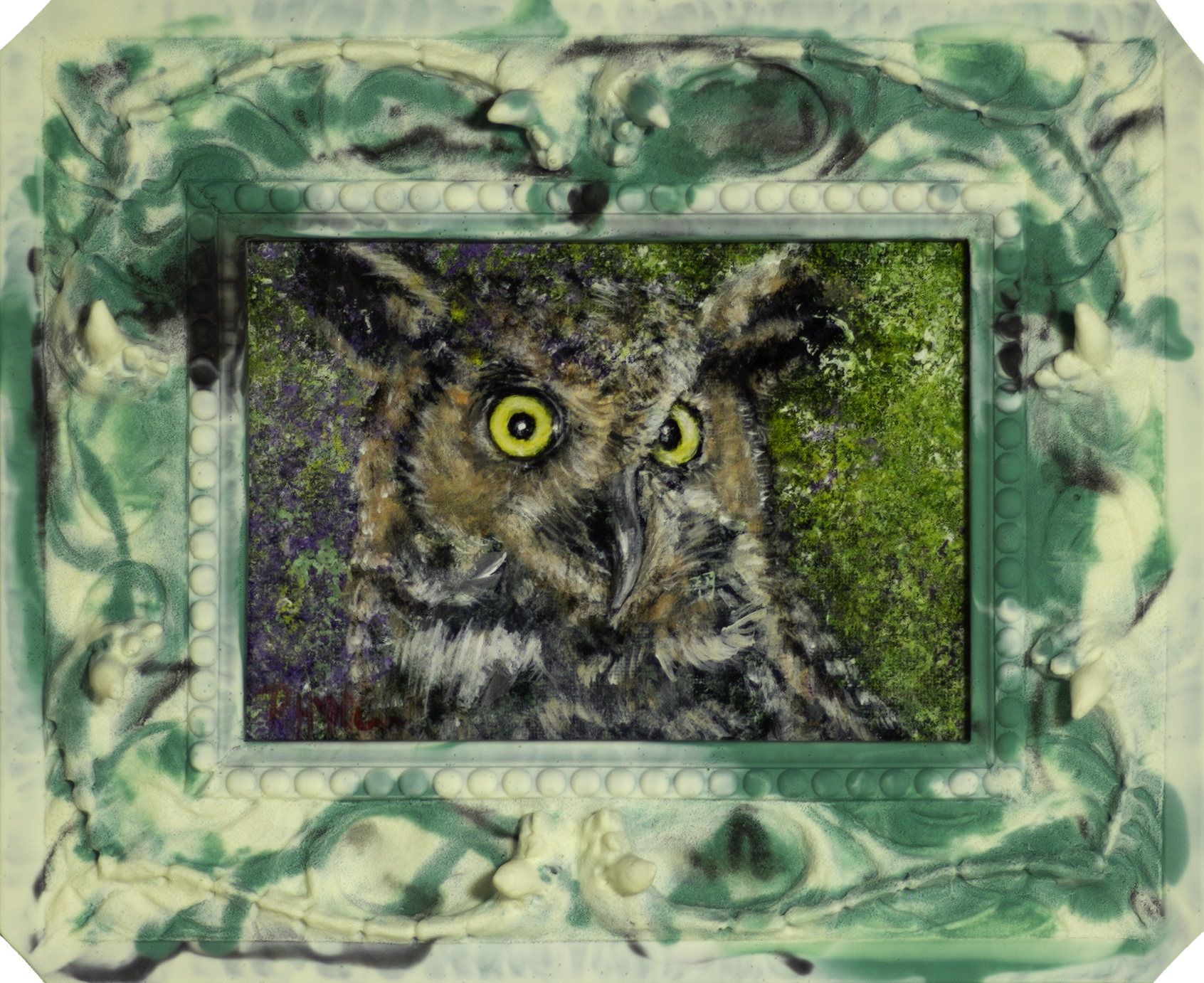 Great Horned Owl Oil Painting