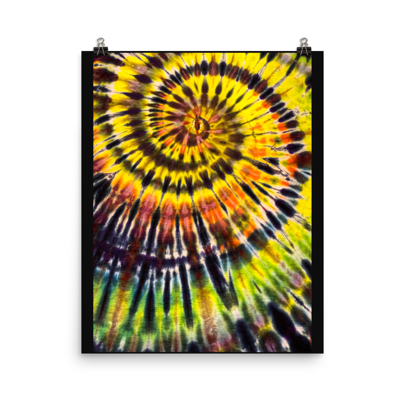 Yellow Tie Dye Eye Swirl Print