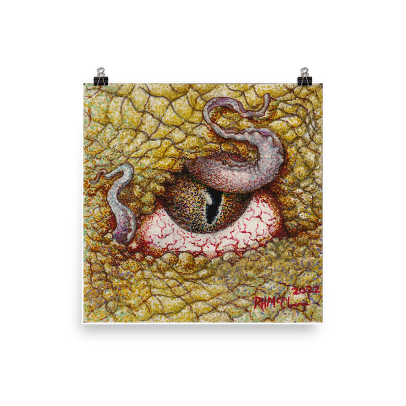 Monster&#39;s Irritated Eye Pointillism Print