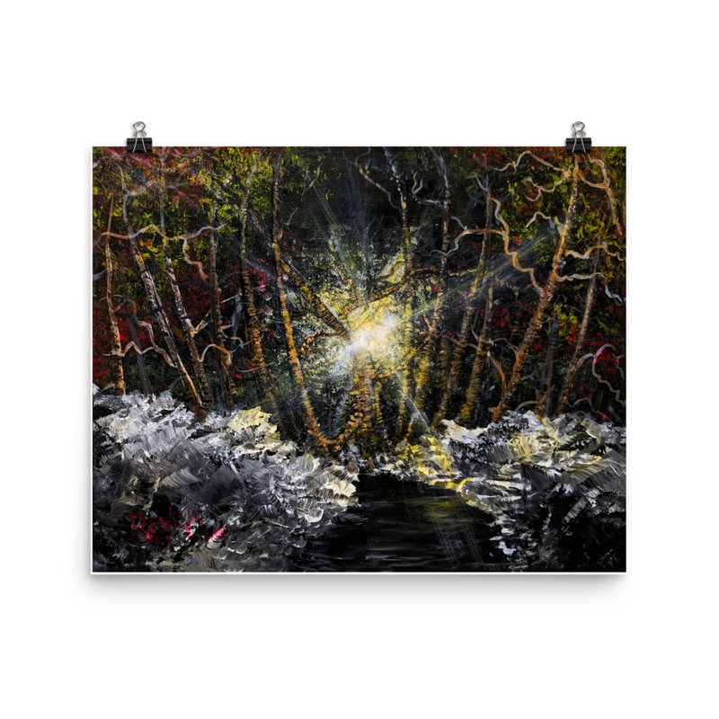 Dark Path: Haunting Dusk in the Forbidden Forest Print