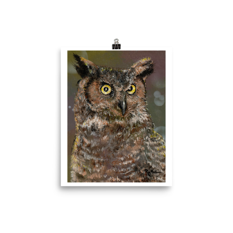 Great Horned Owl Bokeh Print