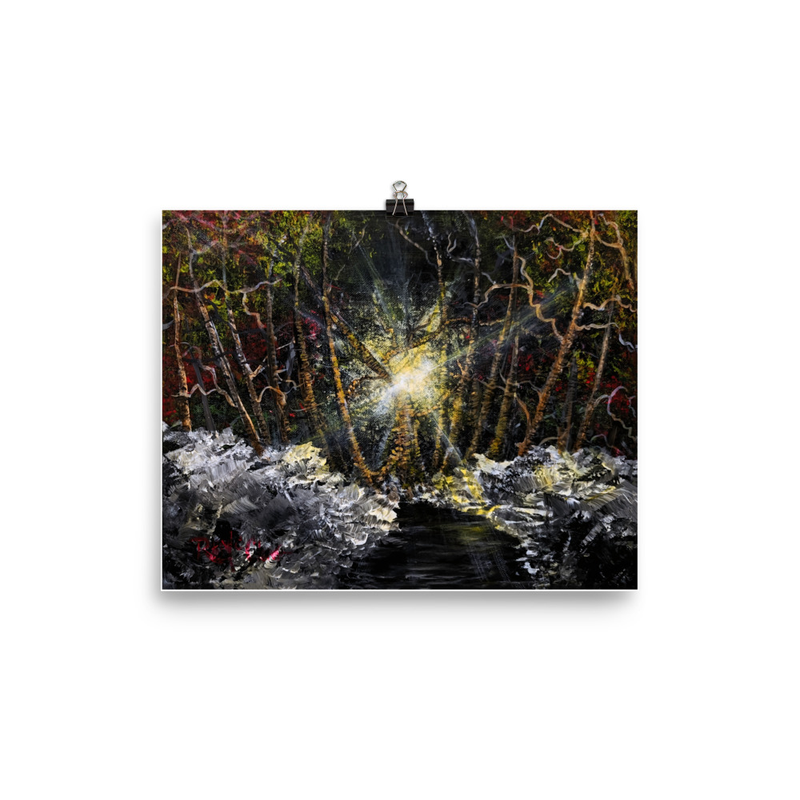Dark Path: Haunting Dusk in the Forbidden Forest Print