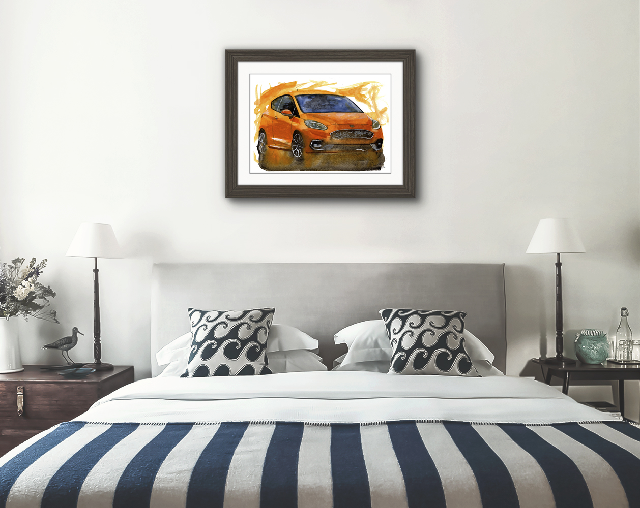 Ford Fiesta ST Print. Ford Fiesta Poster. Gifts For Him. Hand Painted Art. birthday gift