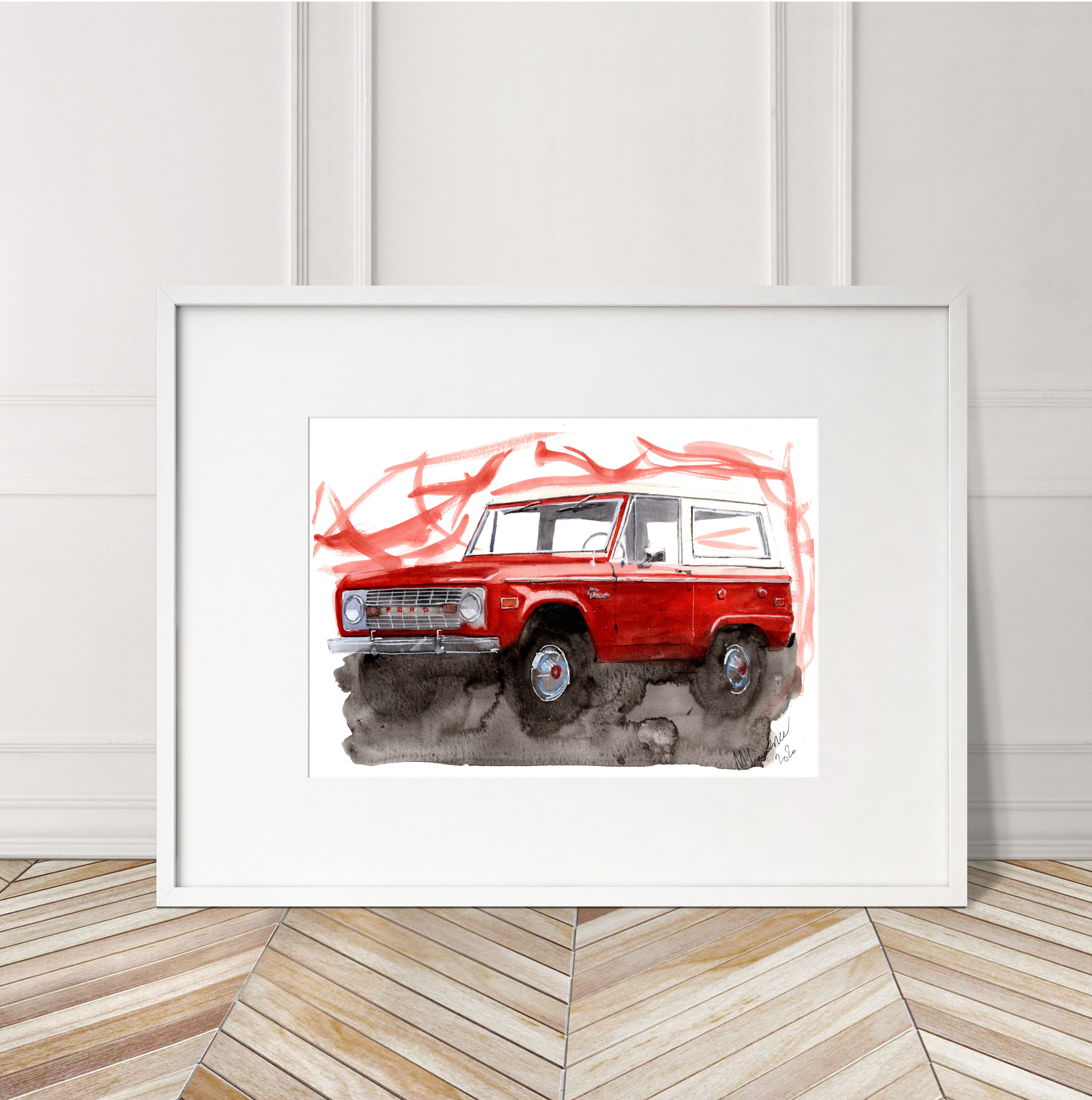 Ford Bronco Print. Ford Bronco Poster. Gifts For Him. Hand Painted Art. birthday gift