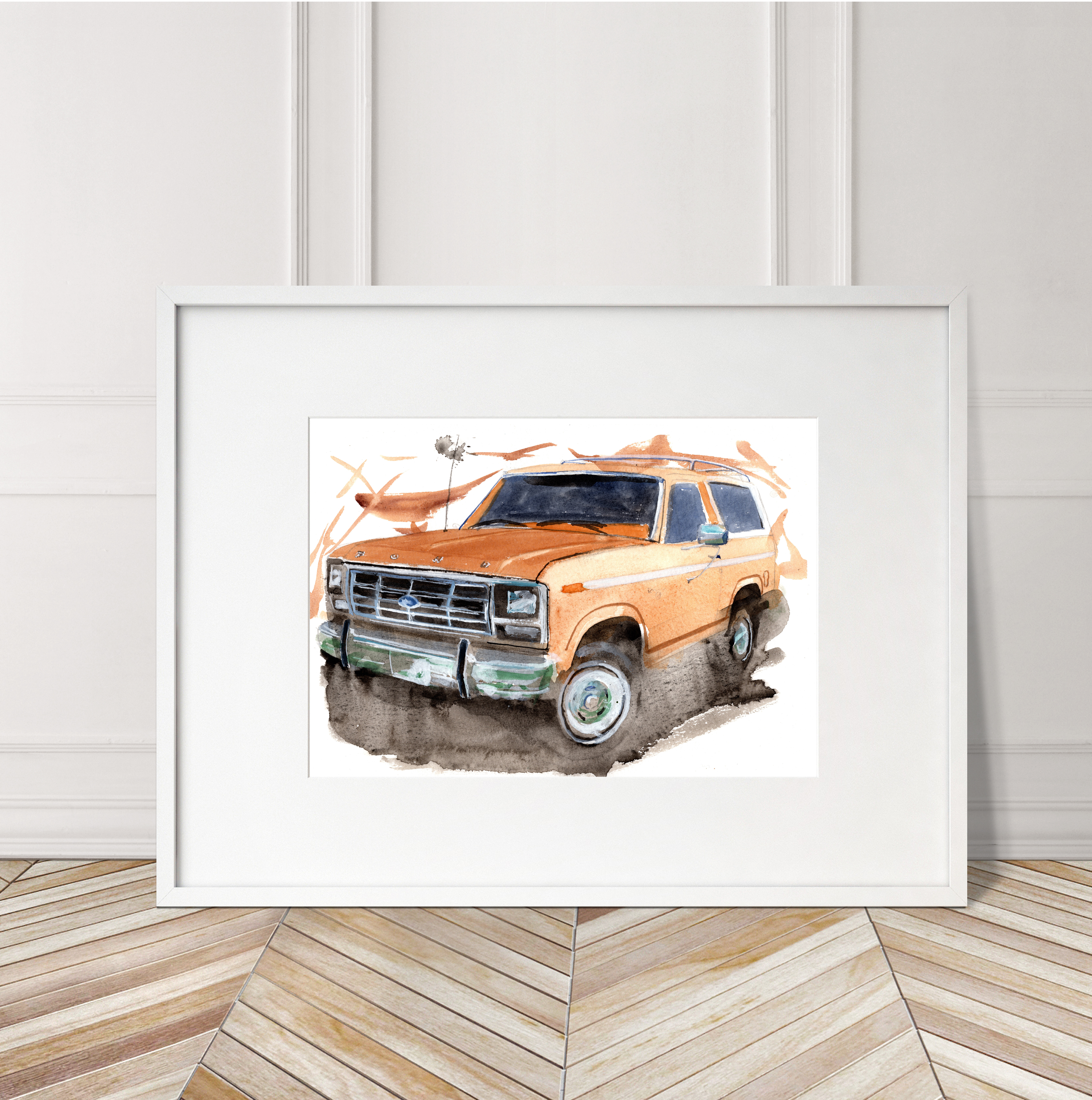 Ford Bronco Print. Ford Bronco Poster. Gifts For Him. Hand Painted Art. birthday gift