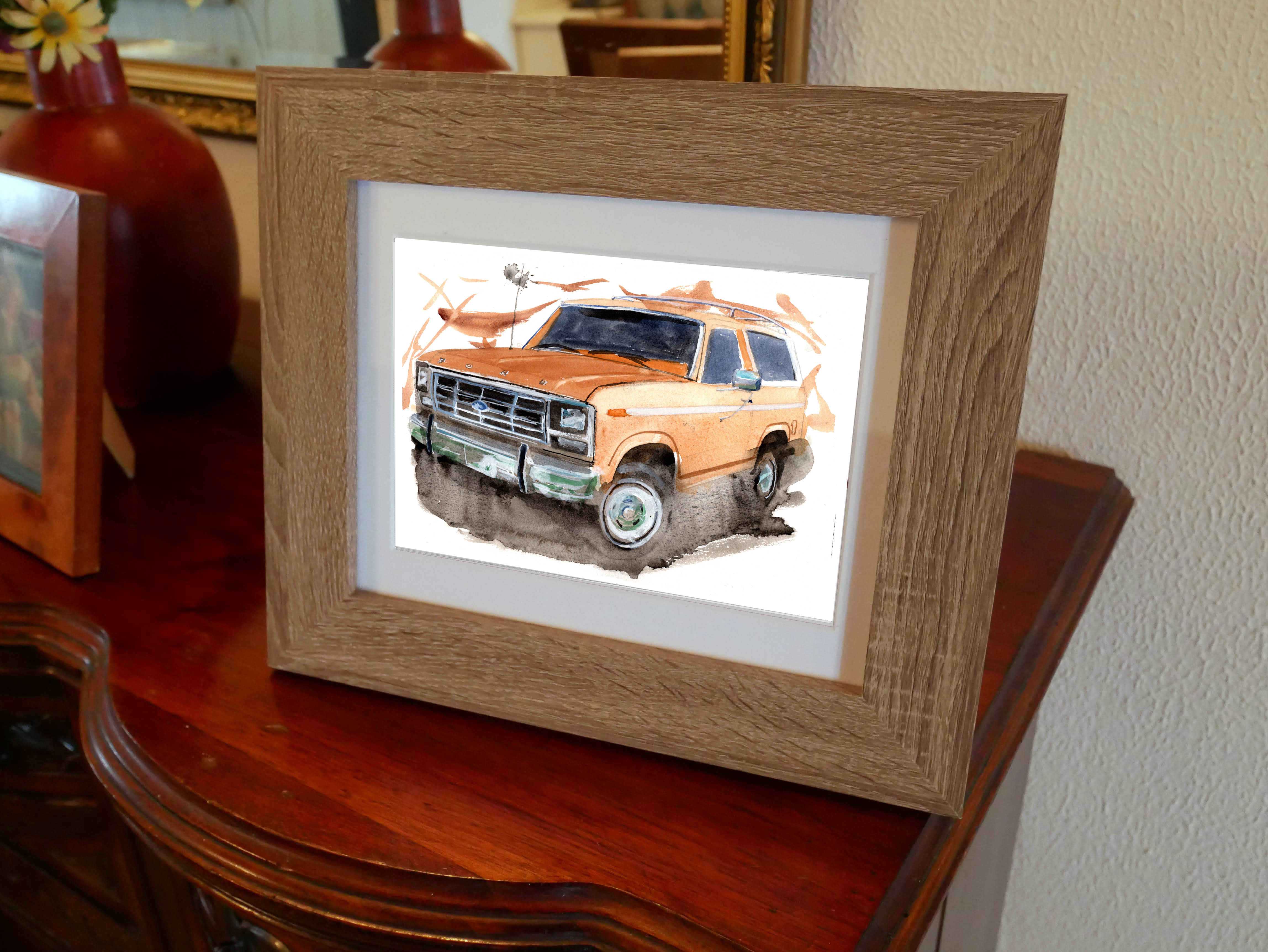 Ford Bronco Print. Ford Bronco Poster. Gifts For Him. Hand Painted Art. birthday gift