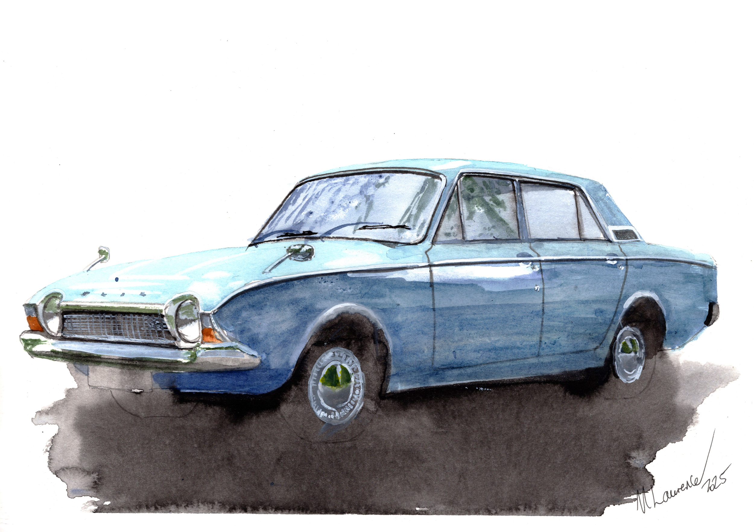 Ford Corsair Print. Ford Corsair Poster. Gifts For Him. Hand Painted Art. birthday gift