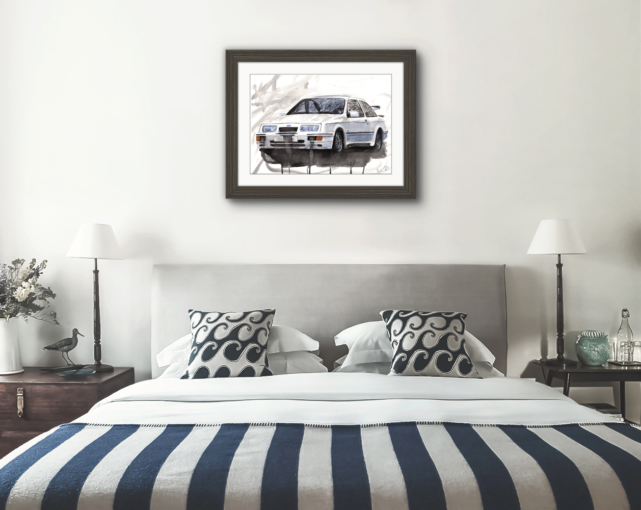 Ford Sierra XR4i Print. Ford Sierra Poster. Gifts For Him. Hand Painted Art. birthday gift