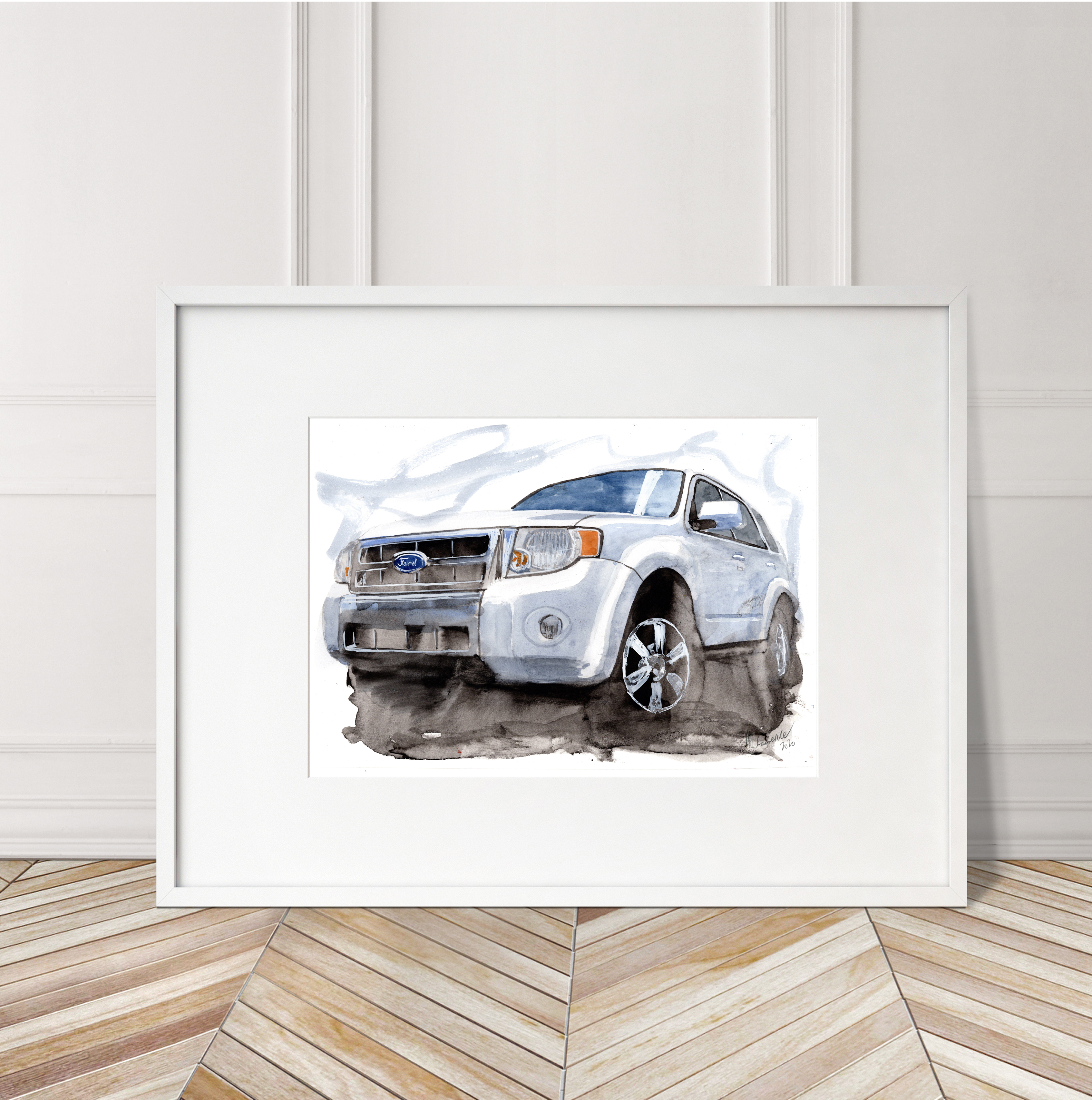 Ford Esape Print. Ford Escape Poster. Gifts For Him. Hand Painted Art. birthday gift