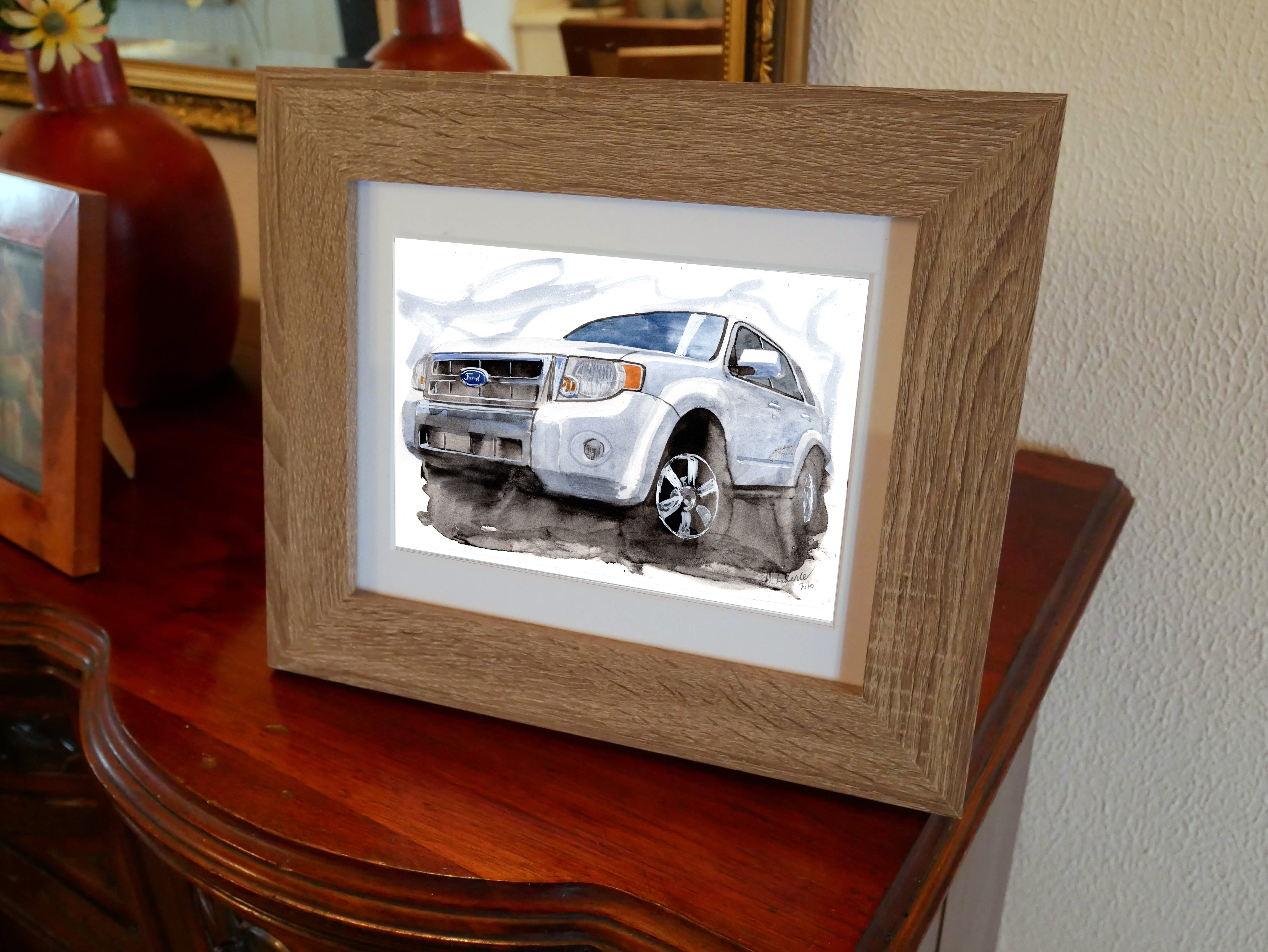 Ford Esape Print. Ford Escape Poster. Gifts For Him. Hand Painted Art. birthday gift