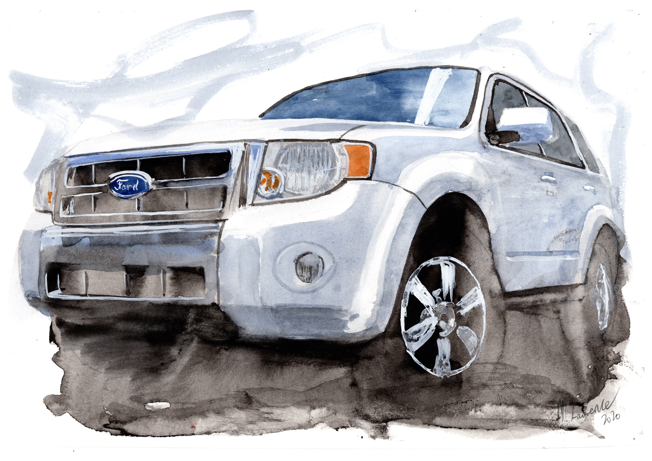 Ford Esape Print. Ford Escape Poster. Gifts For Him. Hand Painted Art. birthday gift