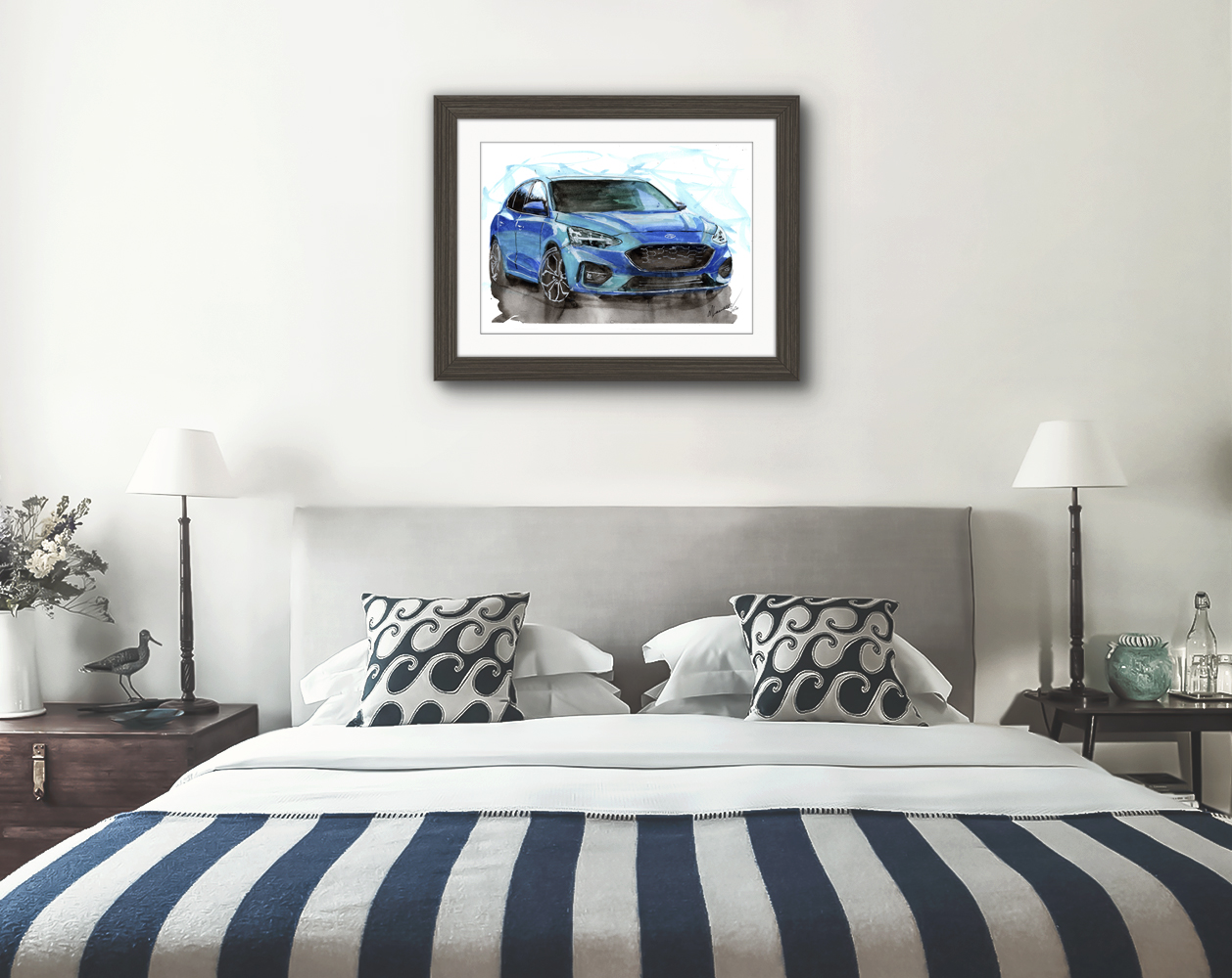 Ford Focus ST Print. Ford Focus ST Poster. Gifts For Him. Hand Painted Art. birthday gift