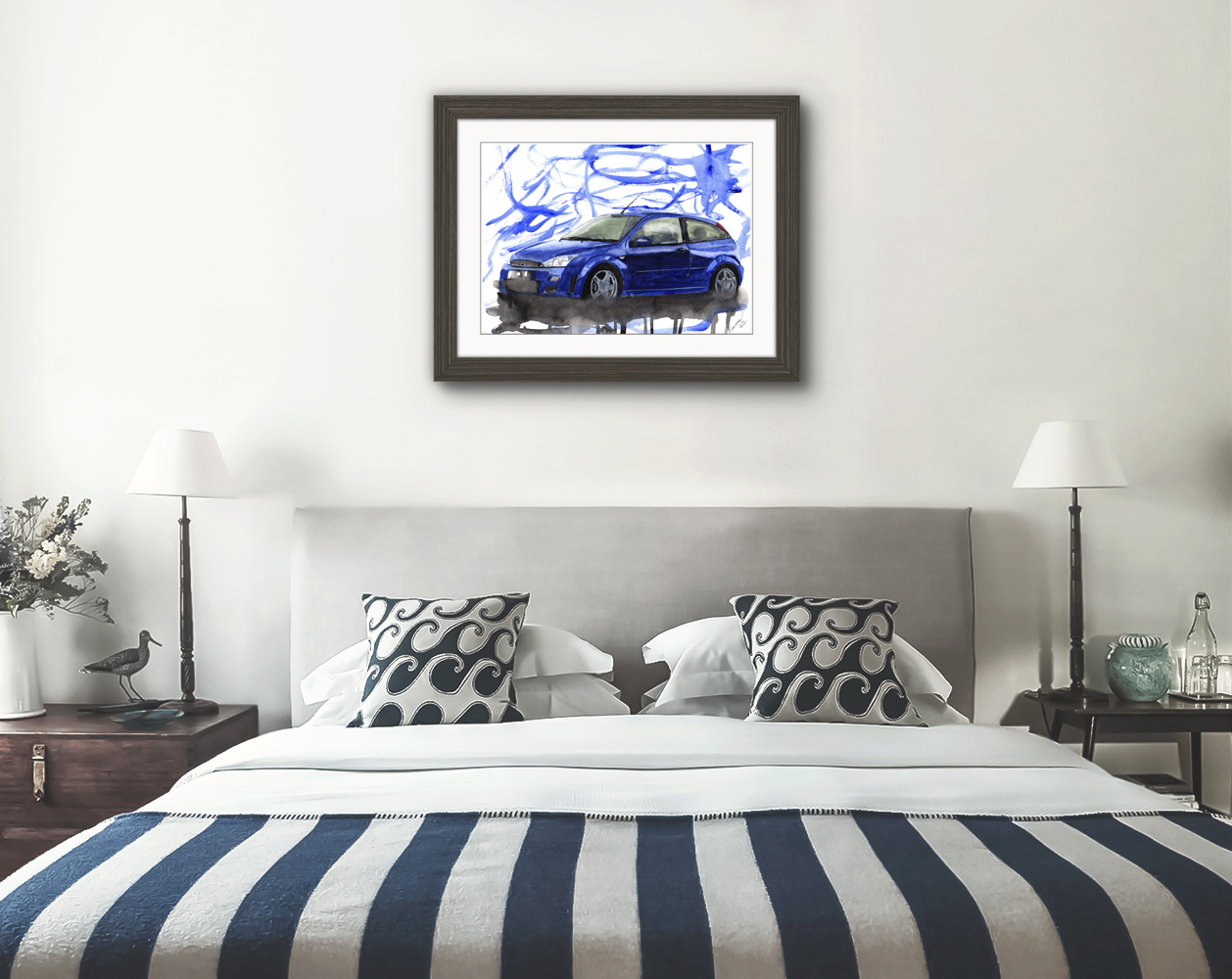 Ford Focus RS Print. Ford Focus RS Poster. Gifts For Him. Hand Painted Art. birthday gift