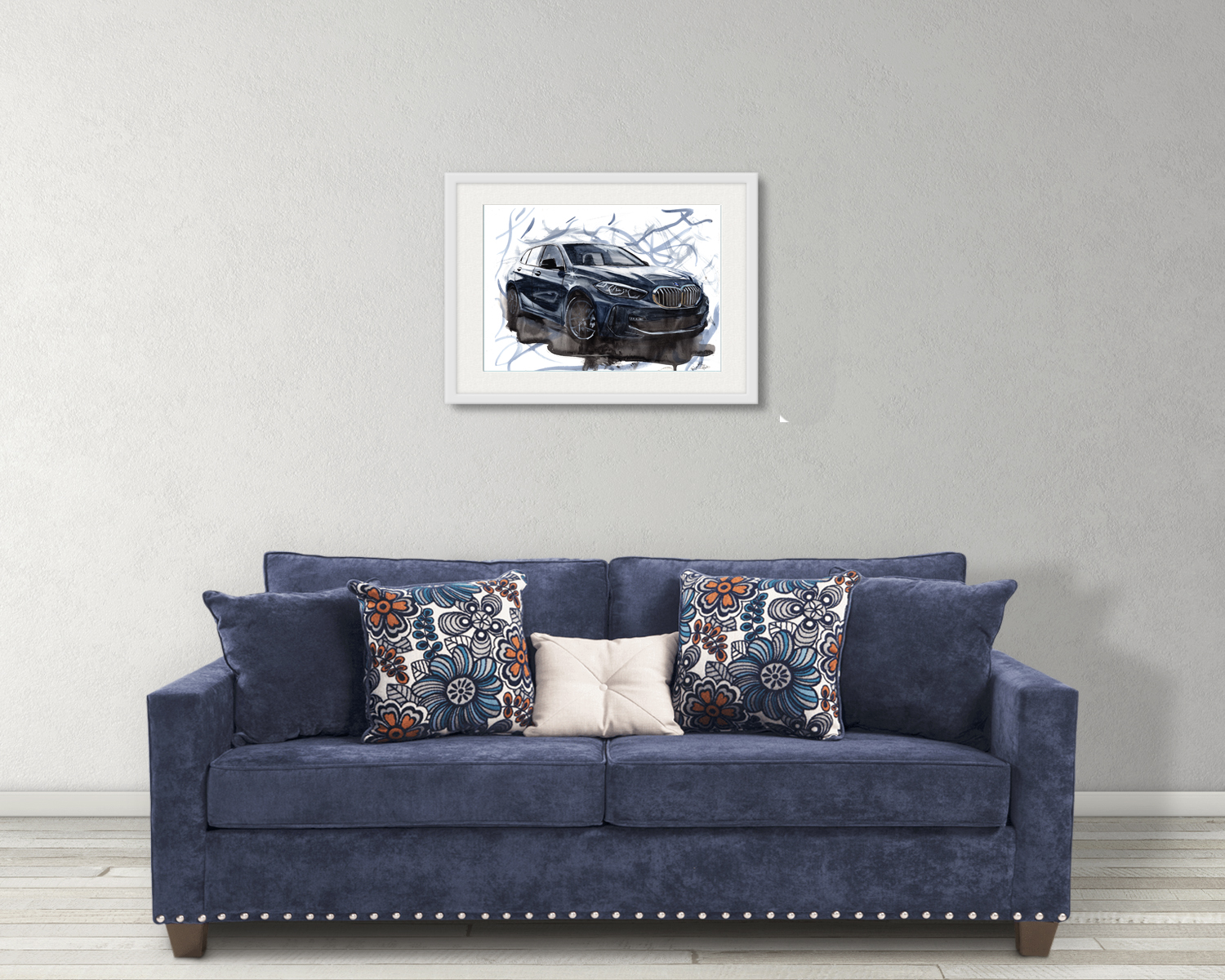BMW 118i Print. BMW 118i Poster. Gifts For Him. Hand Painted Art. birthday gift