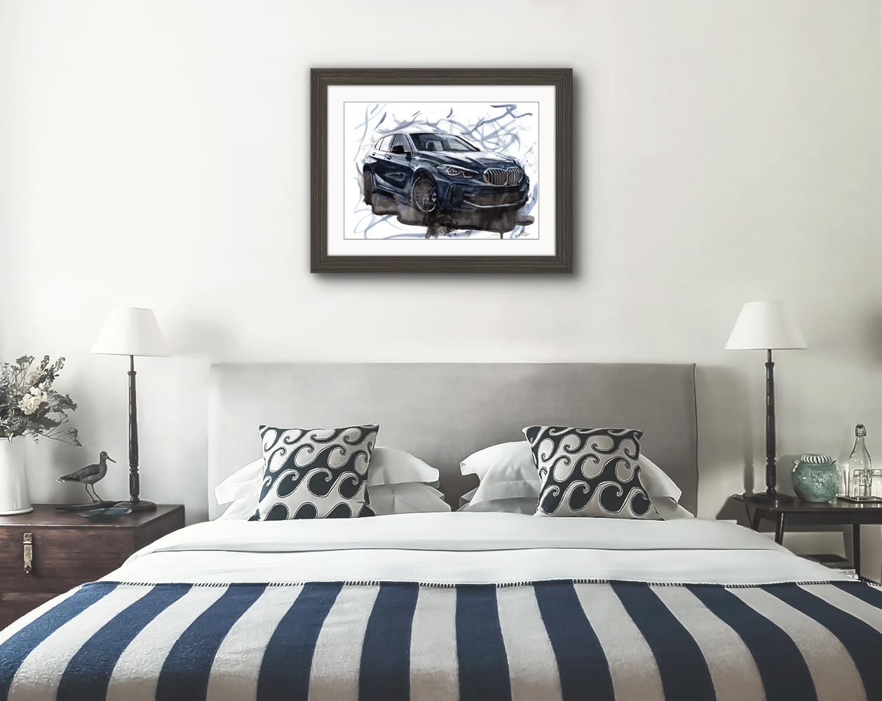 BMW 118i Print. BMW 118i Poster. Gifts For Him. Hand Painted Art. birthday gift