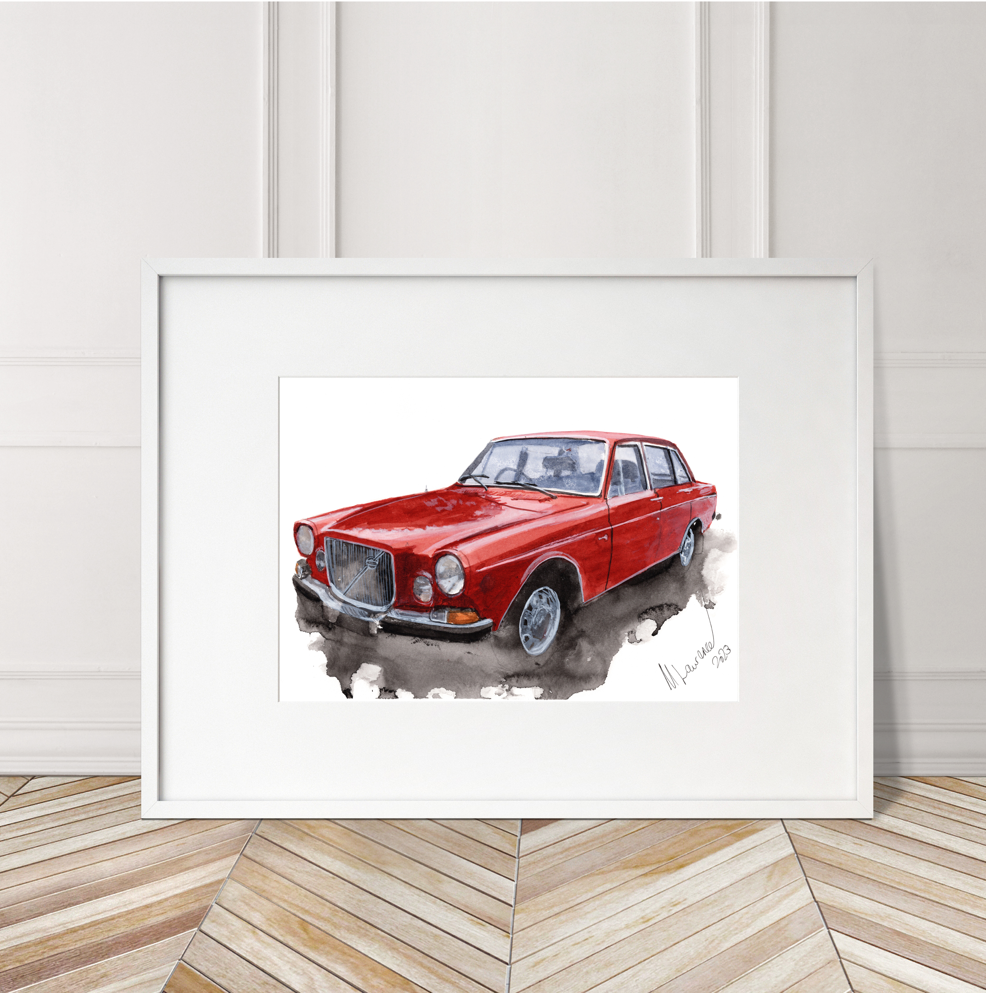 Volvo 164 Print. Volvo 164 Poster. Gifts For Him. Hand Painted Art. birthday gift