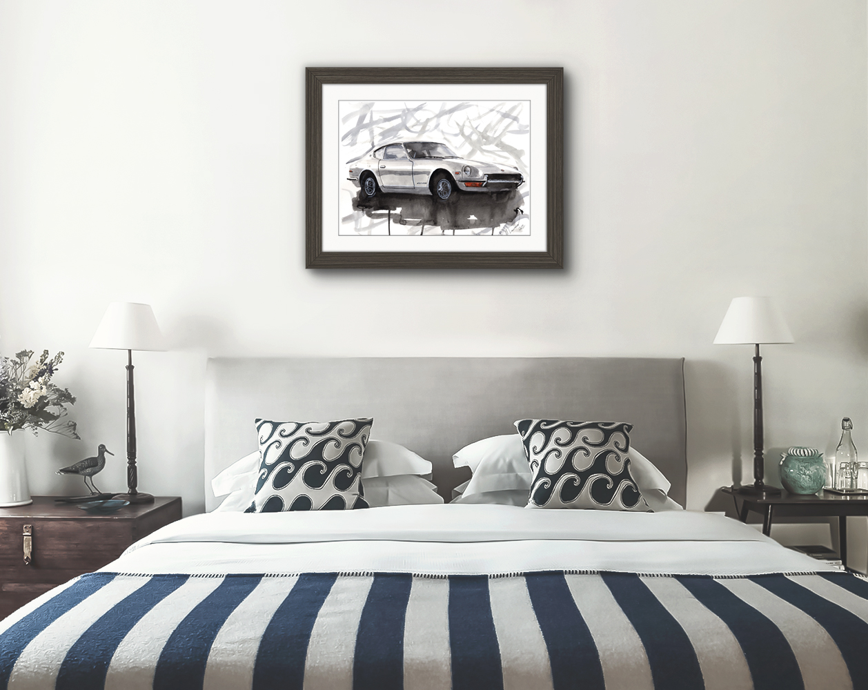 Nissan 240z Print. Nissan 240z Poster. Gifts For Him. Hand Painted Art. birthday gift