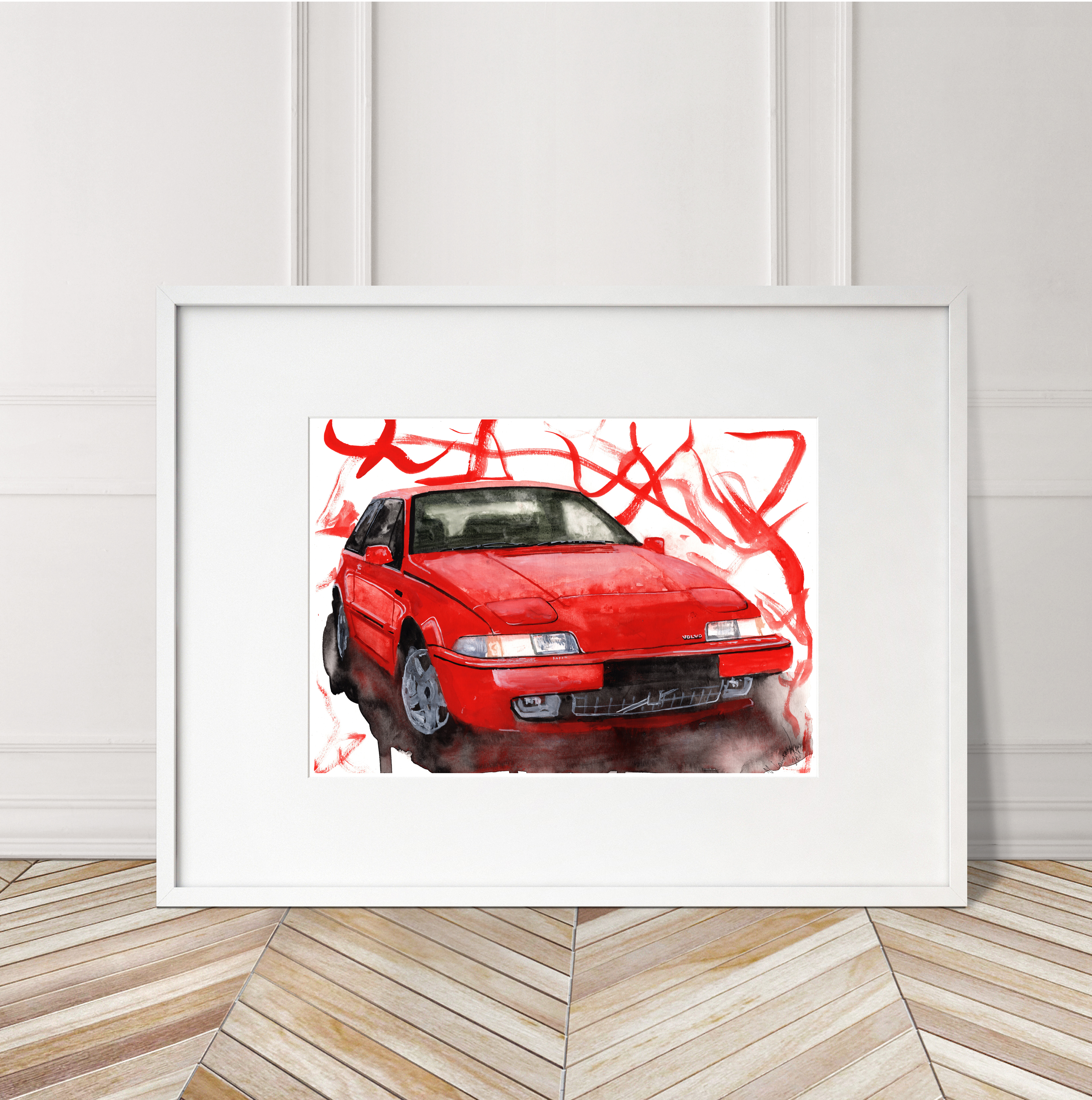 Volvo 480 Print. Volvo 480 Poster. Gifts For Him. Hand Painted Art. birthday gift