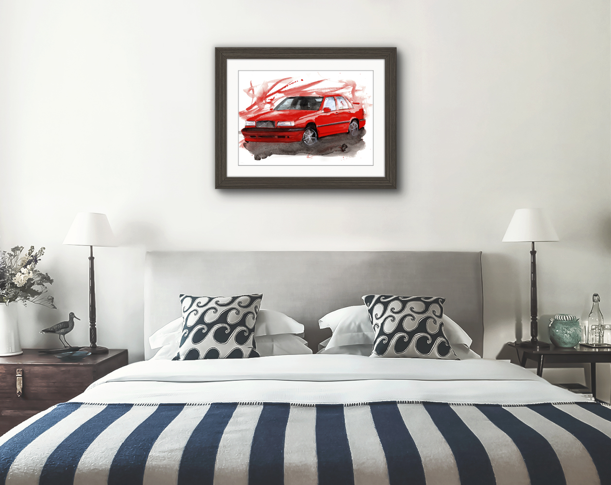 Volvo 850r Print. Volvo 850r Poster. Gifts For Him. Hand Painted Art. birthday gift