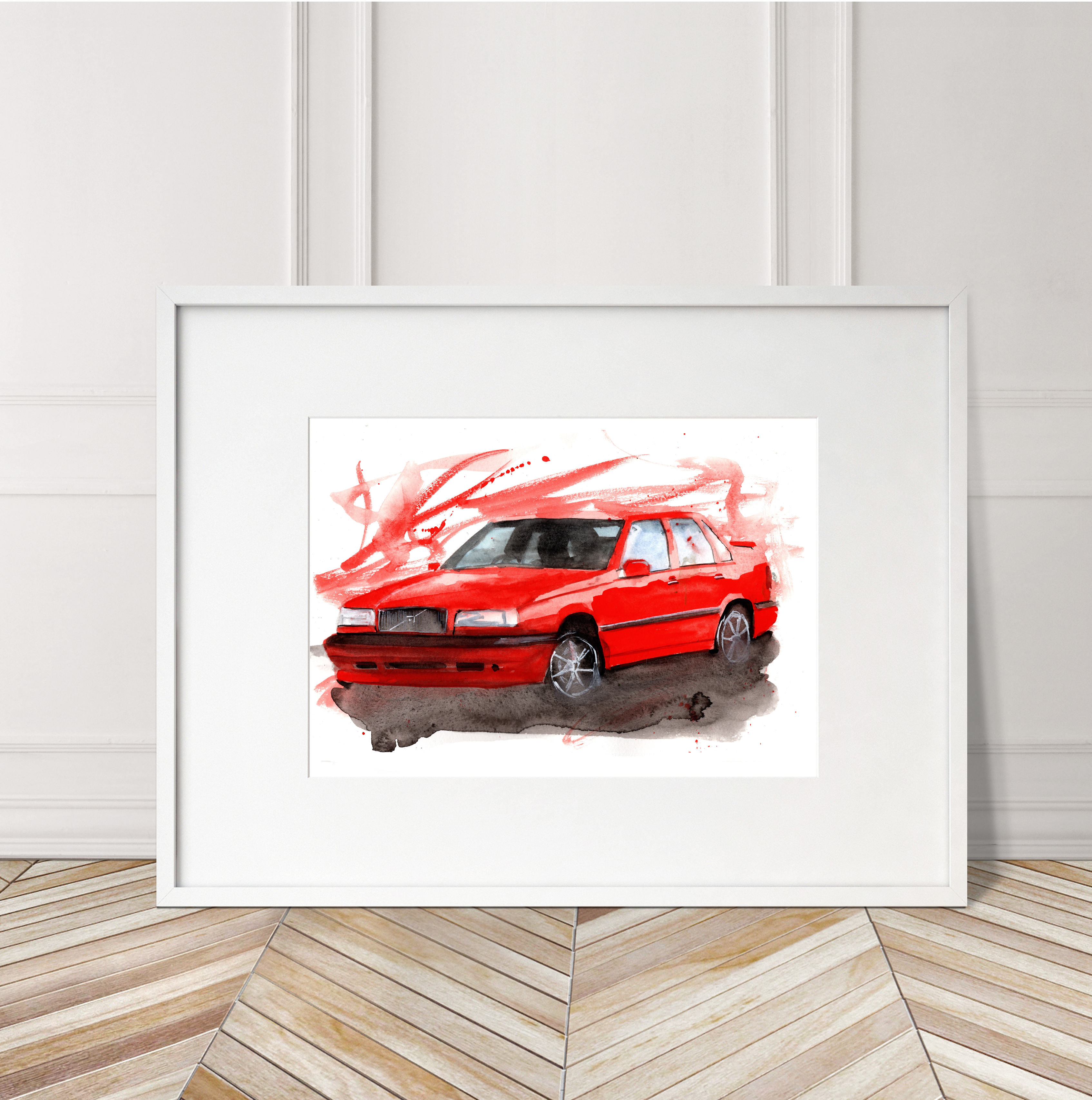 Volvo 850r Print. Volvo 850r Poster. Gifts For Him. Hand Painted Art. birthday gift