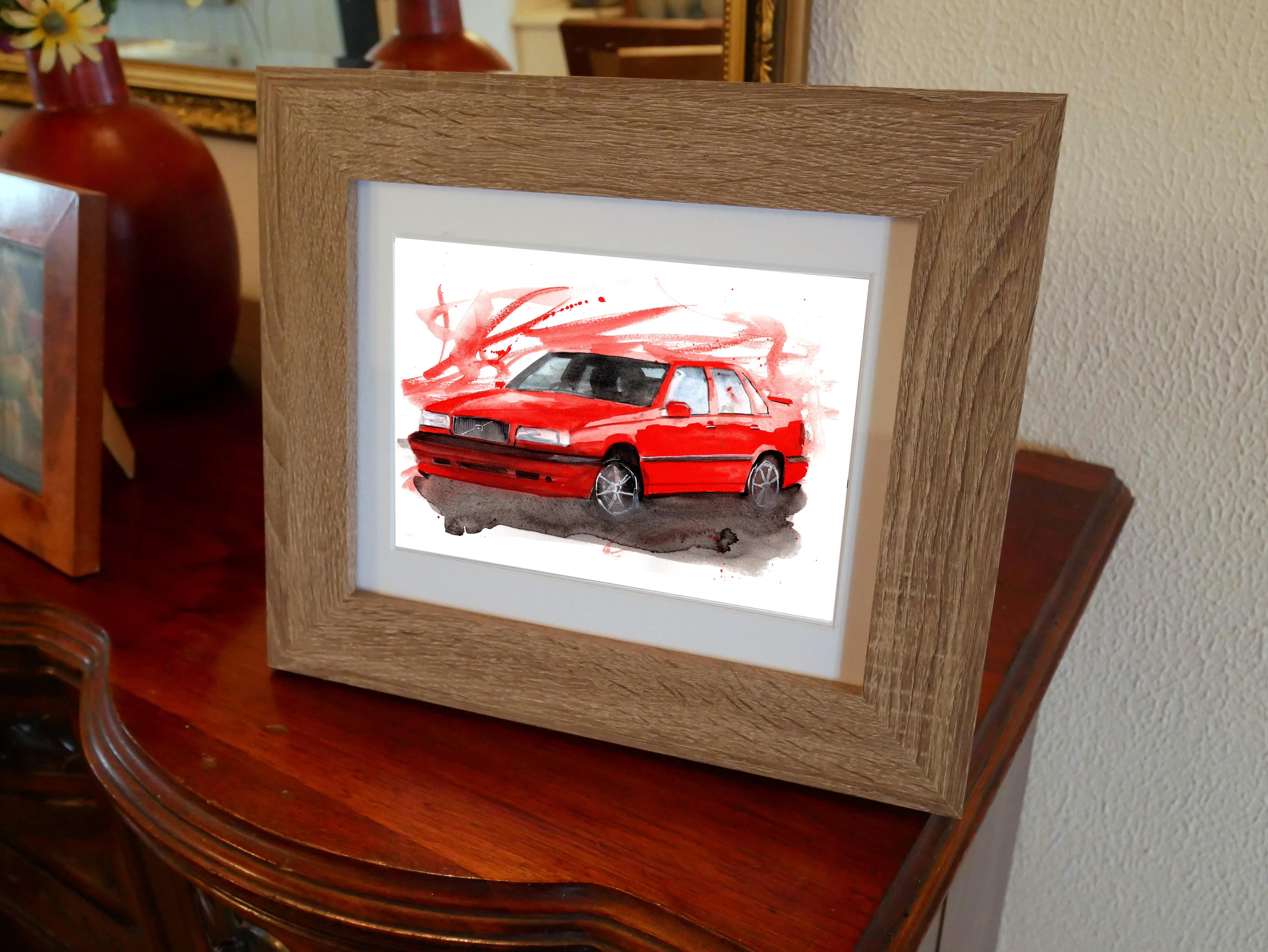 Volvo 850r Print. Volvo 850r Poster. Gifts For Him. Hand Painted Art. birthday gift