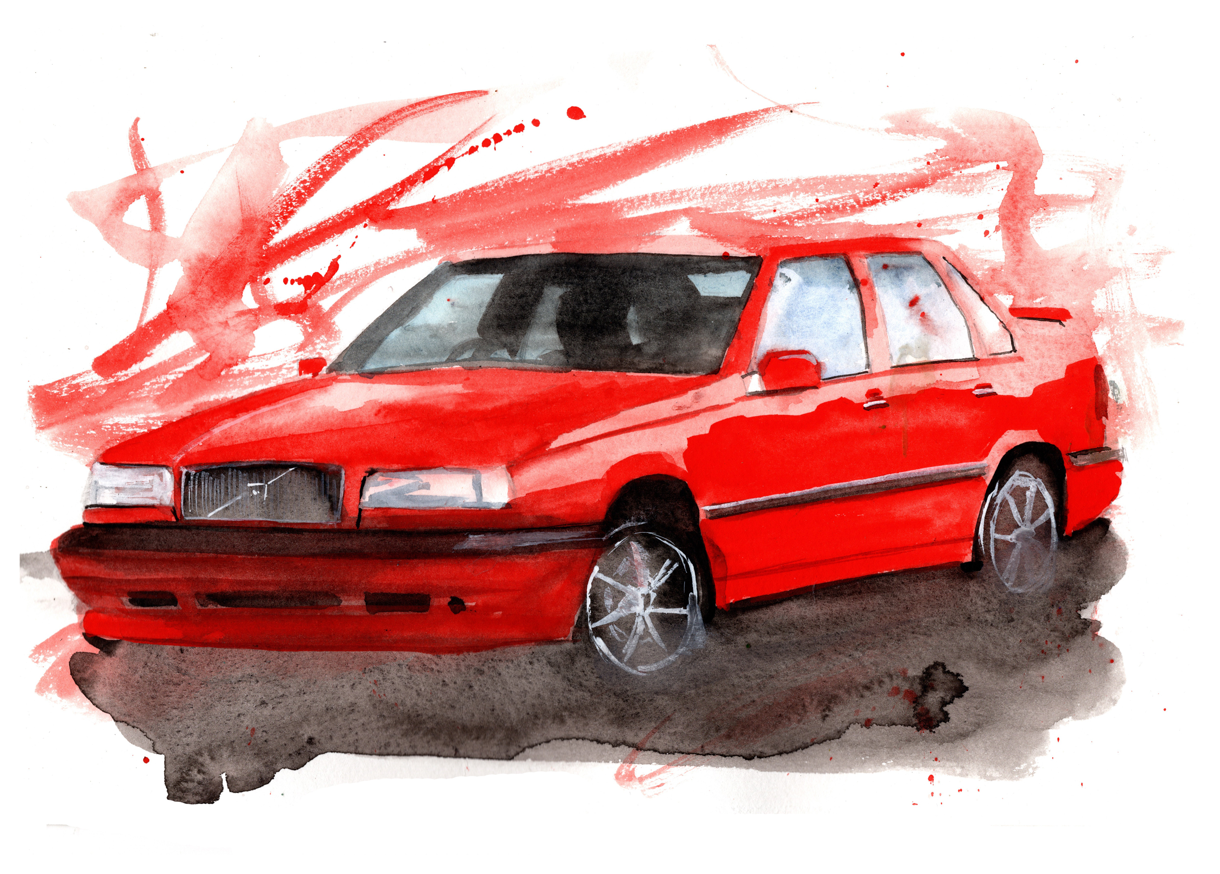 Volvo 850r Print. Volvo 850r Poster. Gifts For Him. Hand Painted Art. birthday gift