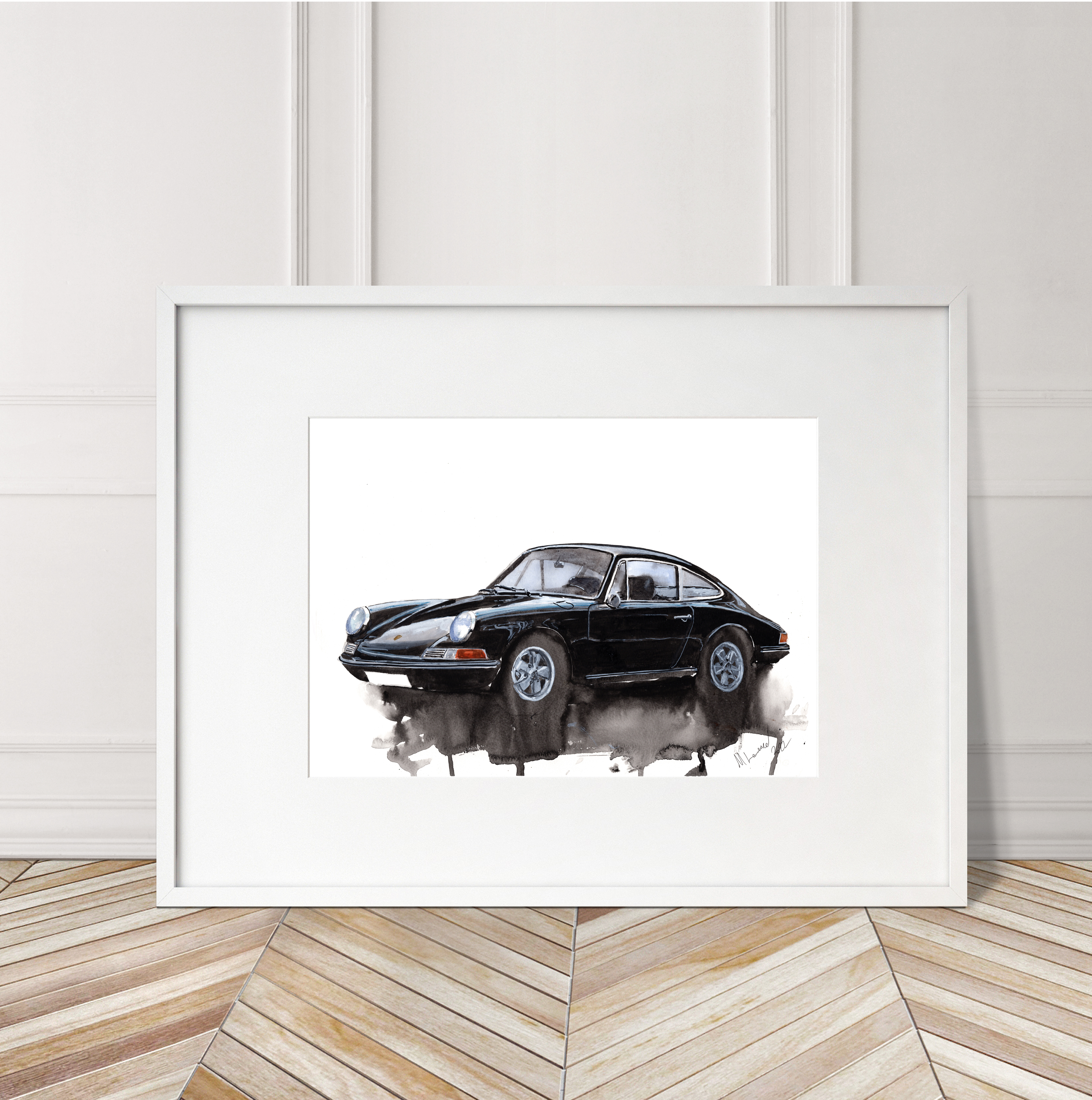 Porsche 912 Print. Porsche 912 Poster. Gifts For Him. Hand Painted Art. birthday gift