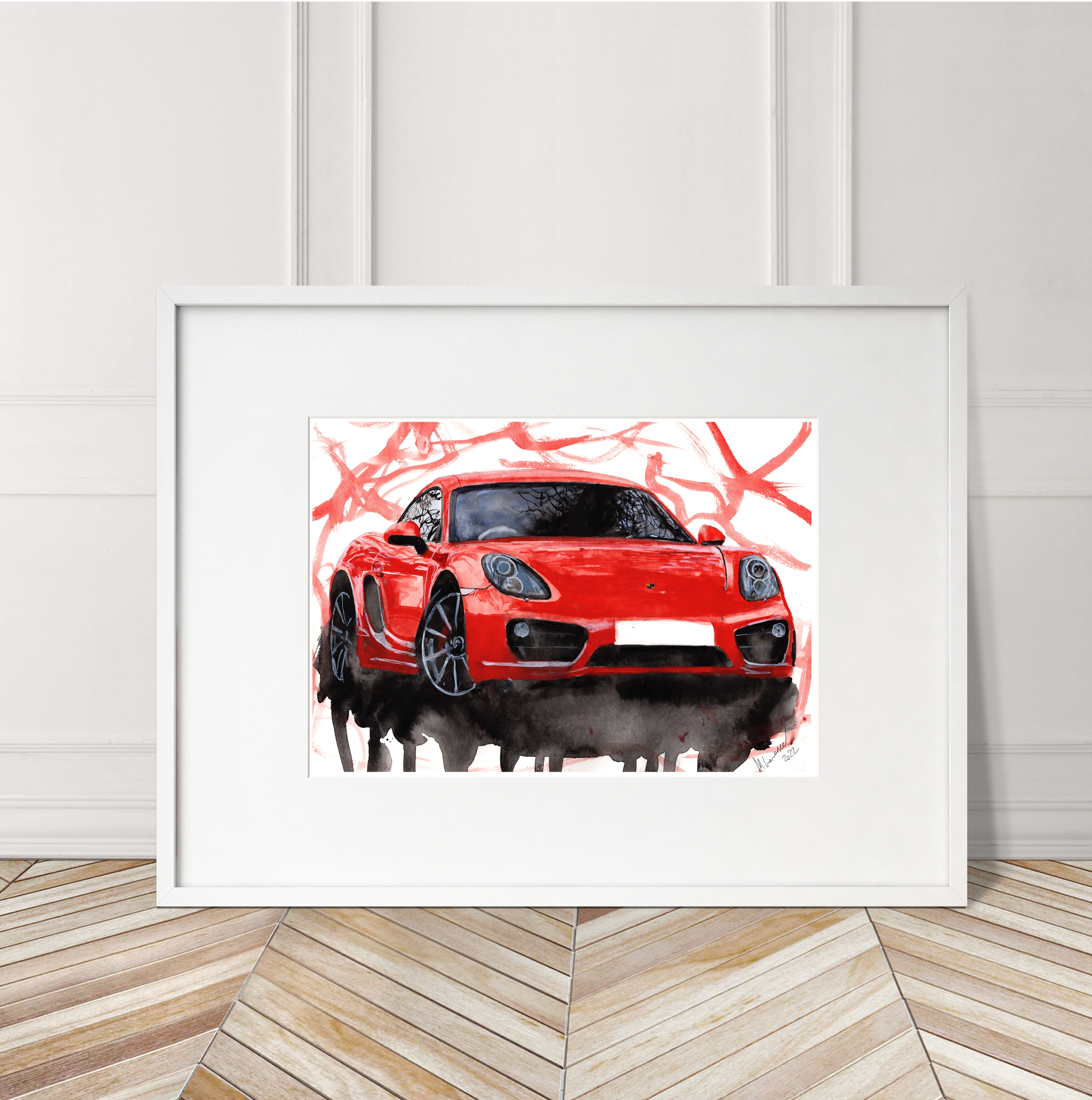 Porsche 918 Print. Porsche 918 Poster. Gifts For Him. Hand Painted Art. birthday gift