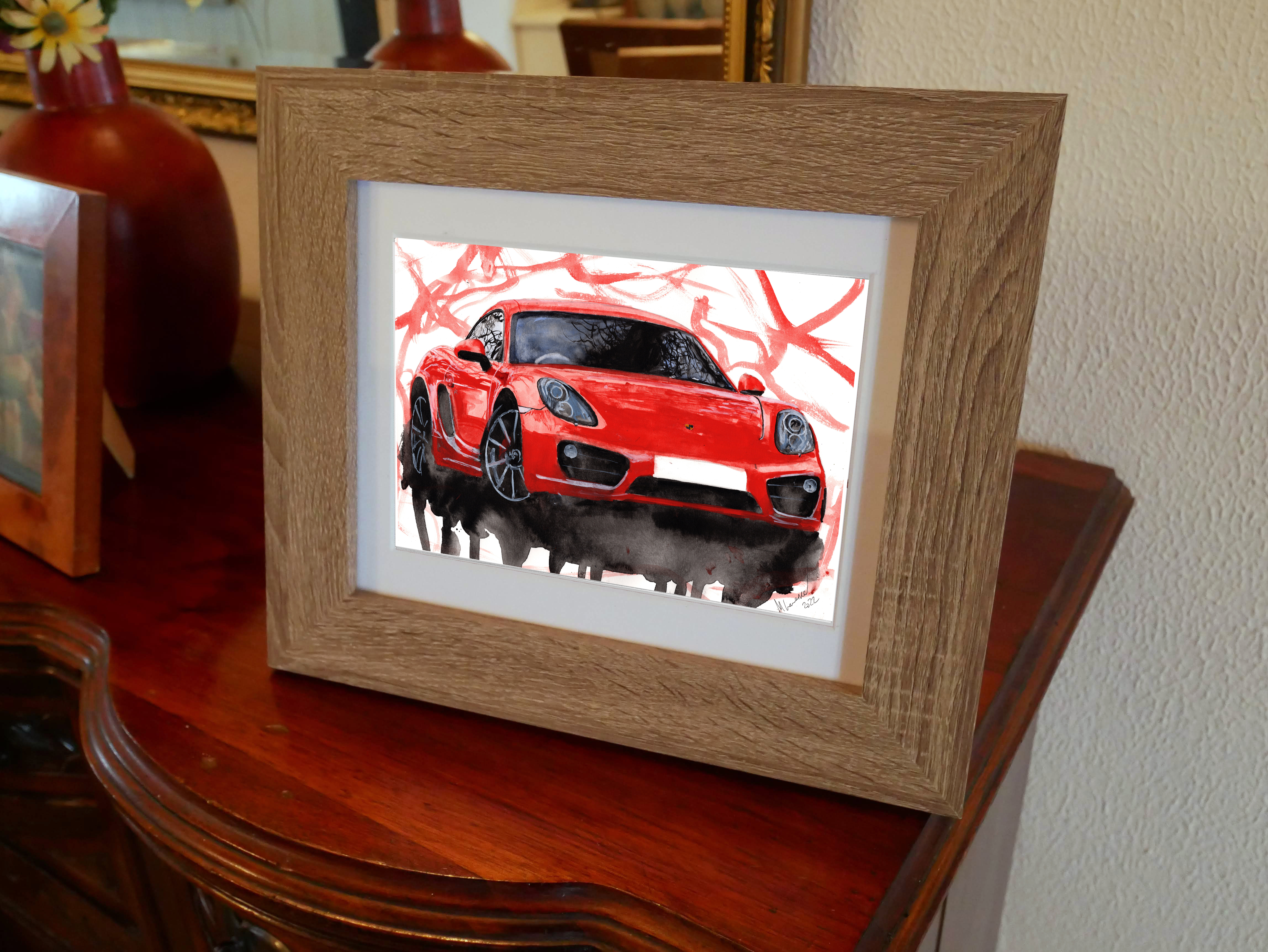 Porsche 918 Print. Porsche 918 Poster. Gifts For Him. Hand Painted Art. birthday gift