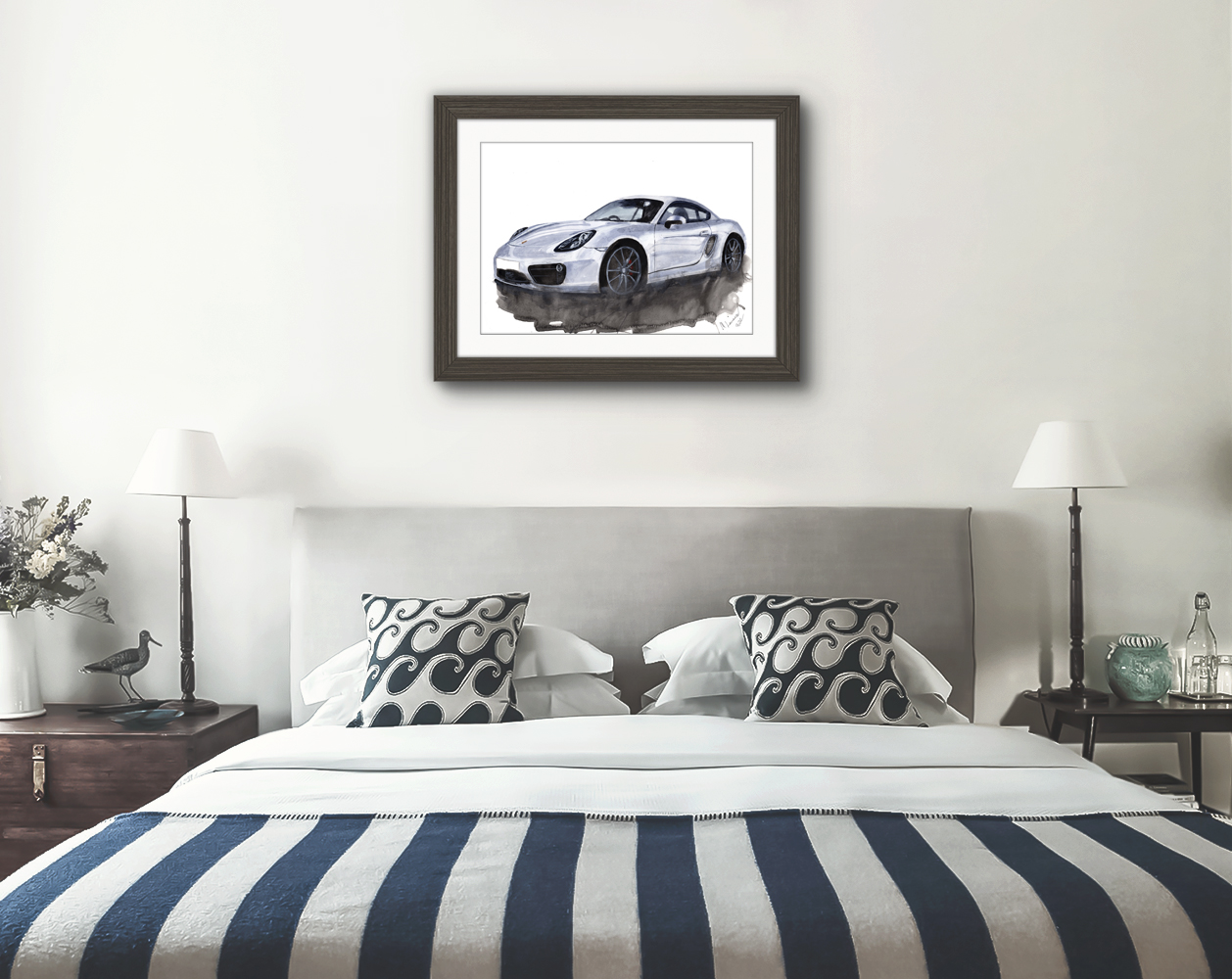 Porsche 981 Print. Porsche 981 Poster. Gifts For Him. Hand Painted Art. birthday gift