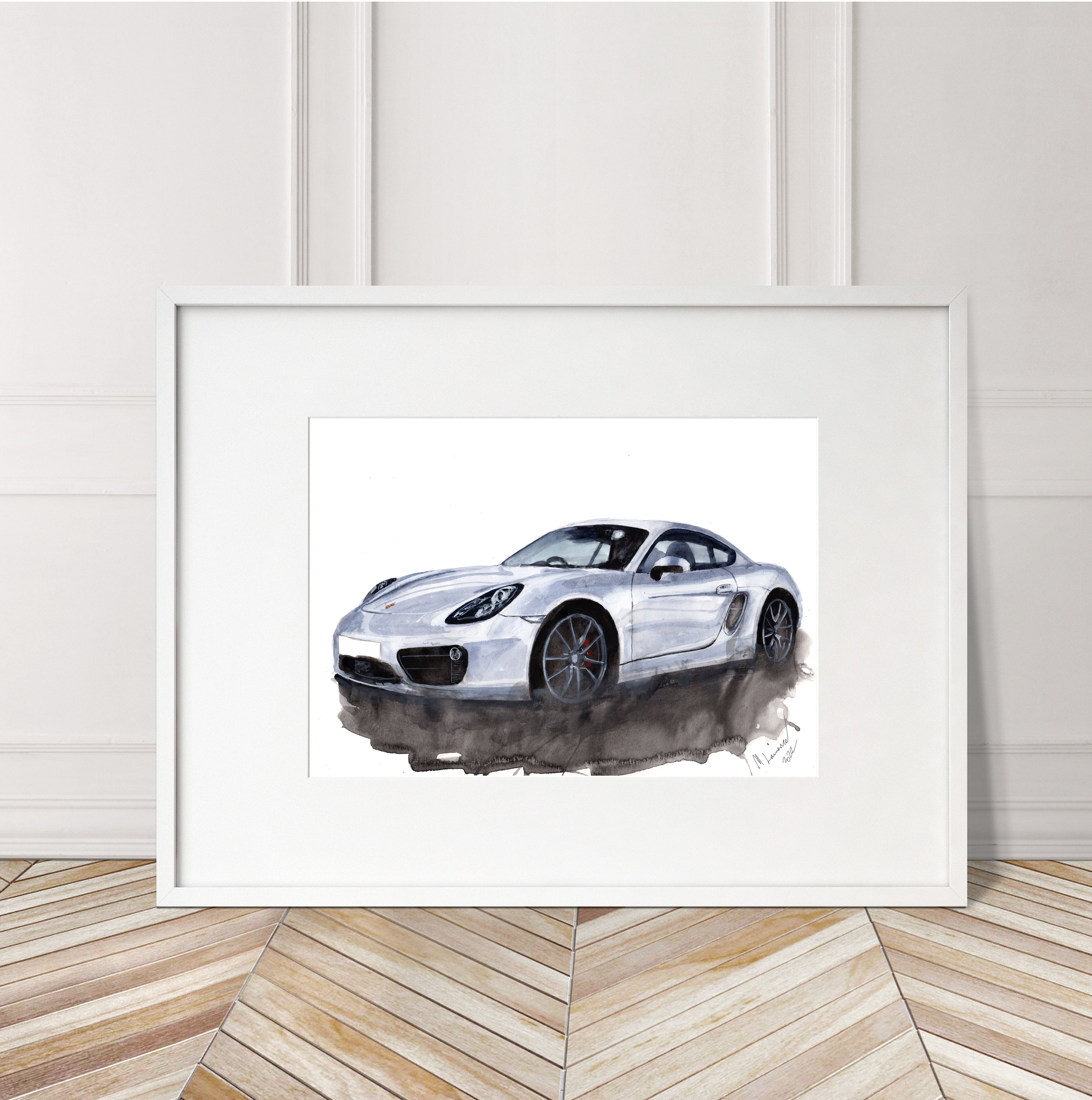 Porsche 981 Print. Porsche 981 Poster. Gifts For Him. Hand Painted Art. birthday gift