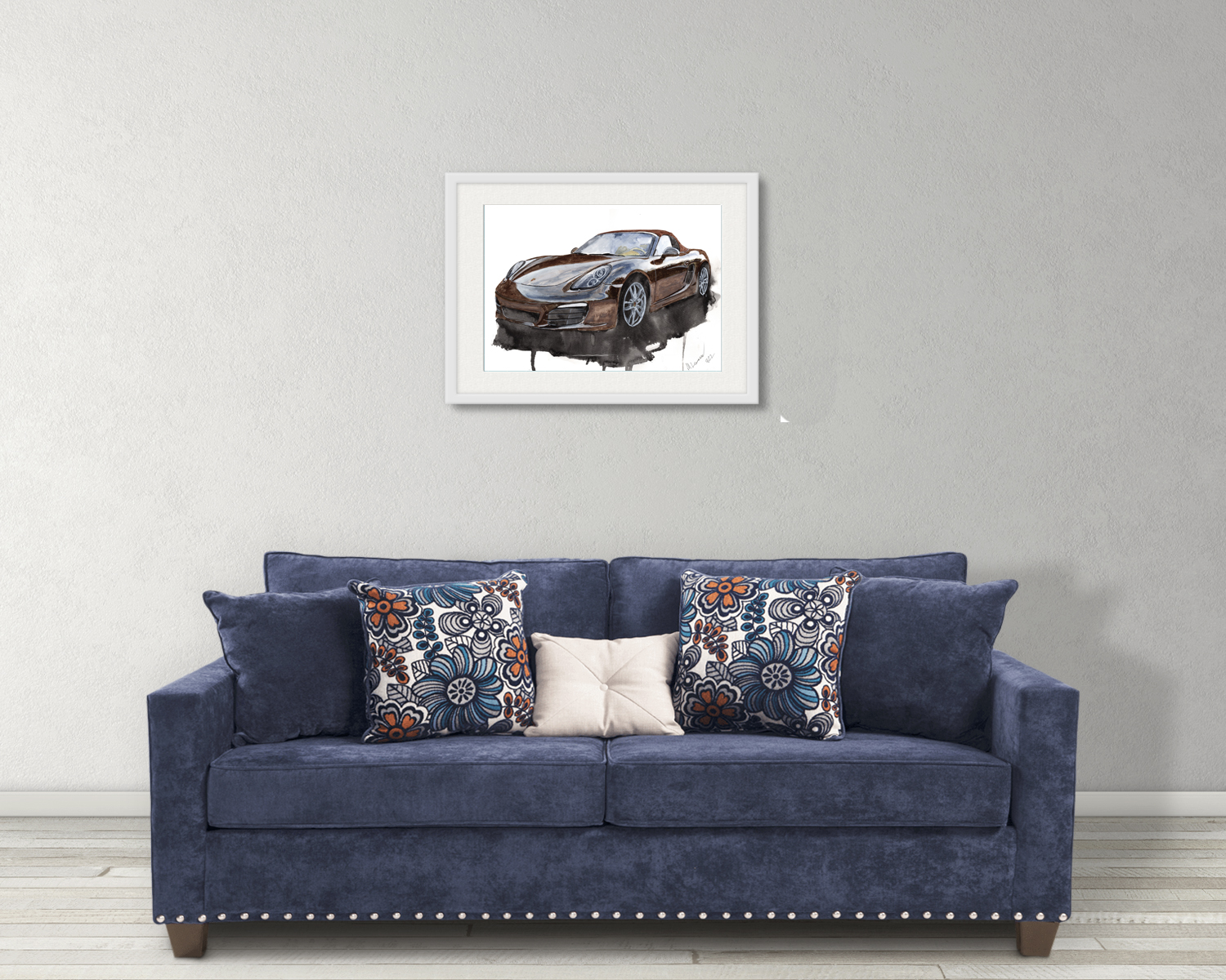 Porsche 981 Print. Porsche 981 Poster. Gifts For Him. Hand Painted Art. birthday gift