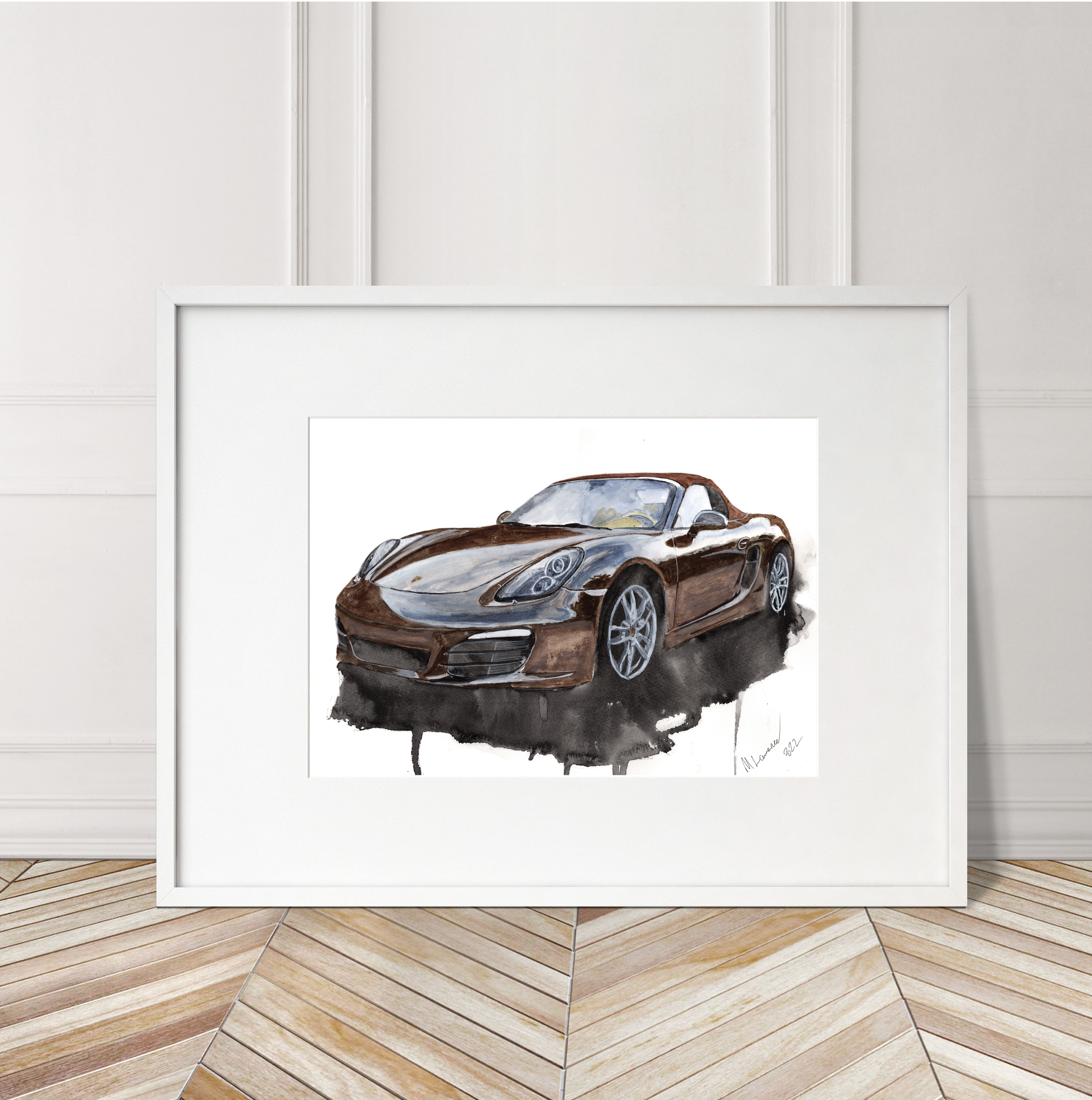 Porsche 981 Print. Porsche 981 Poster. Gifts For Him. Hand Painted Art. birthday gift