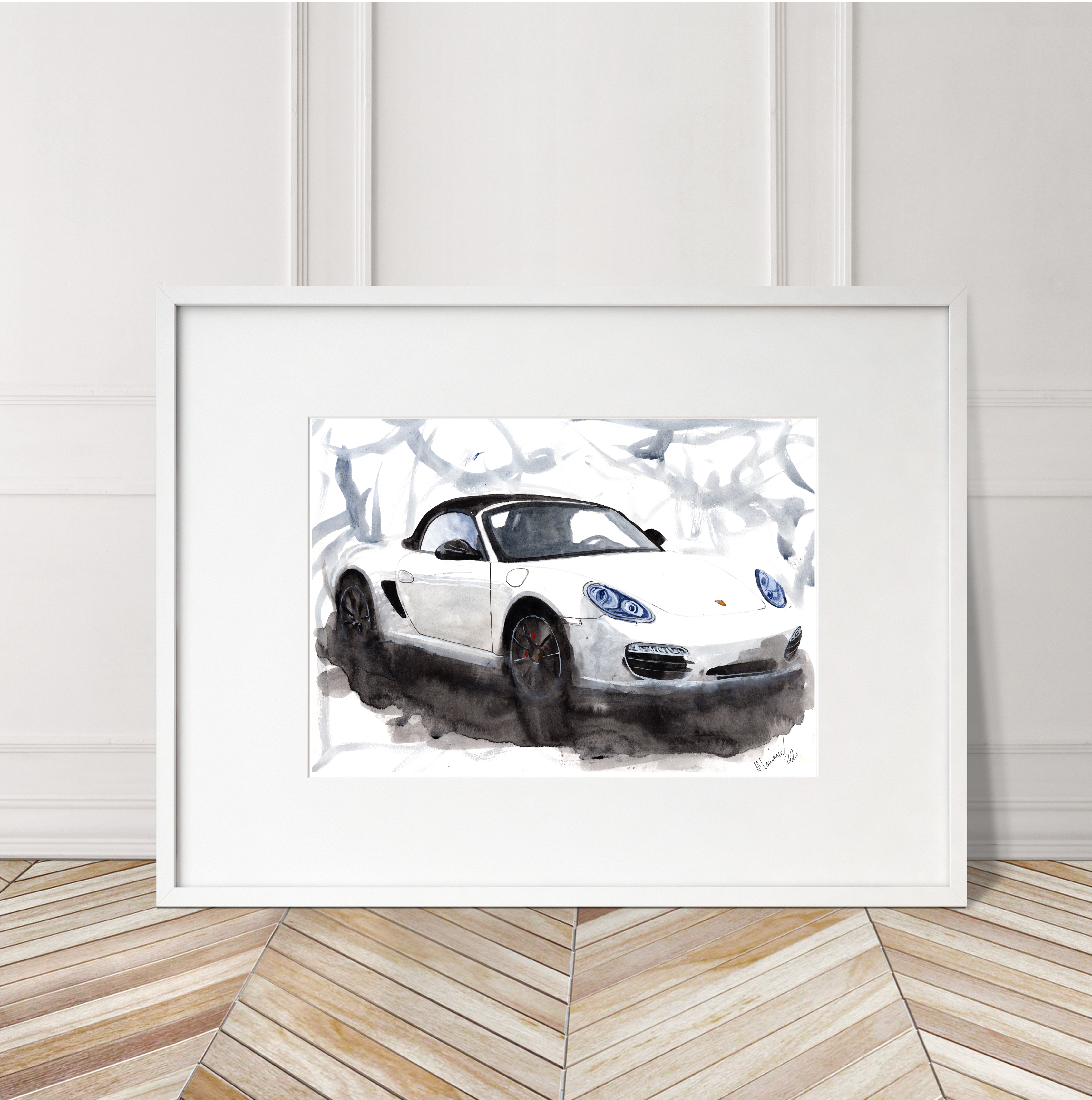 Porsche 987 Print. Porsche 987 Poster. Gifts For Him. Hand Painted Art. birthday gift