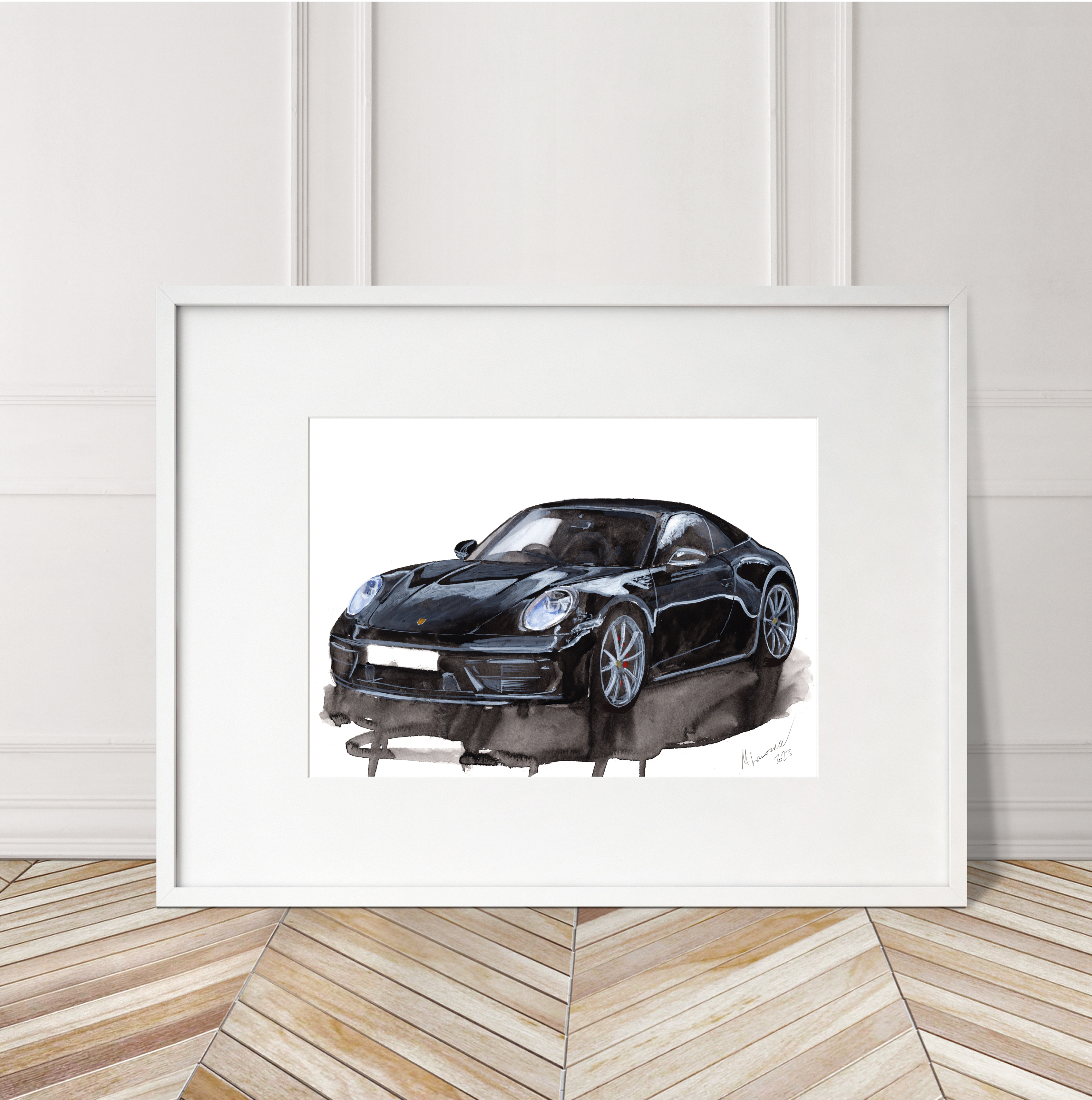 Porsche 992 Print. Porsche 992 Poster. Gifts For Him. Hand Painted Art. birthday gift