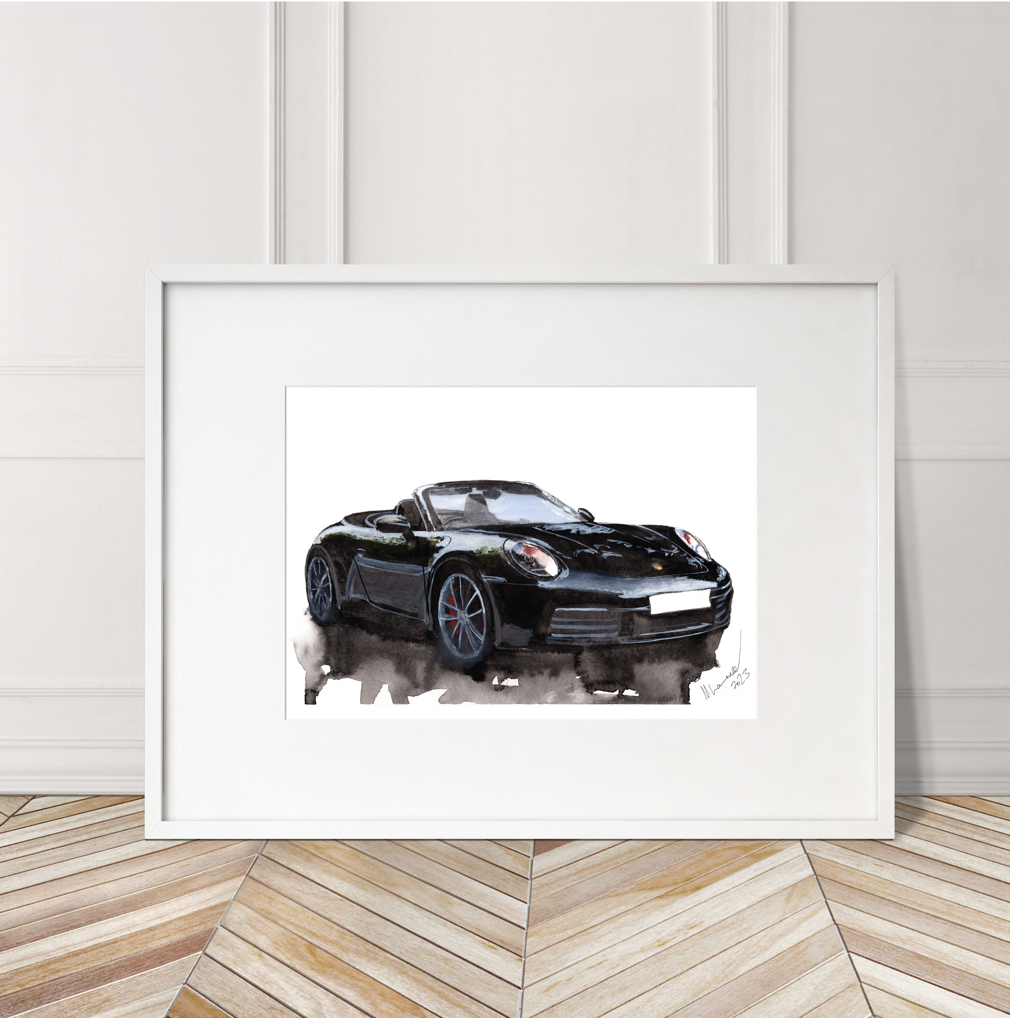 Porsche 992 Print. Porsche 992 Poster. Gifts For Him. Hand Painted Art. birthday gift