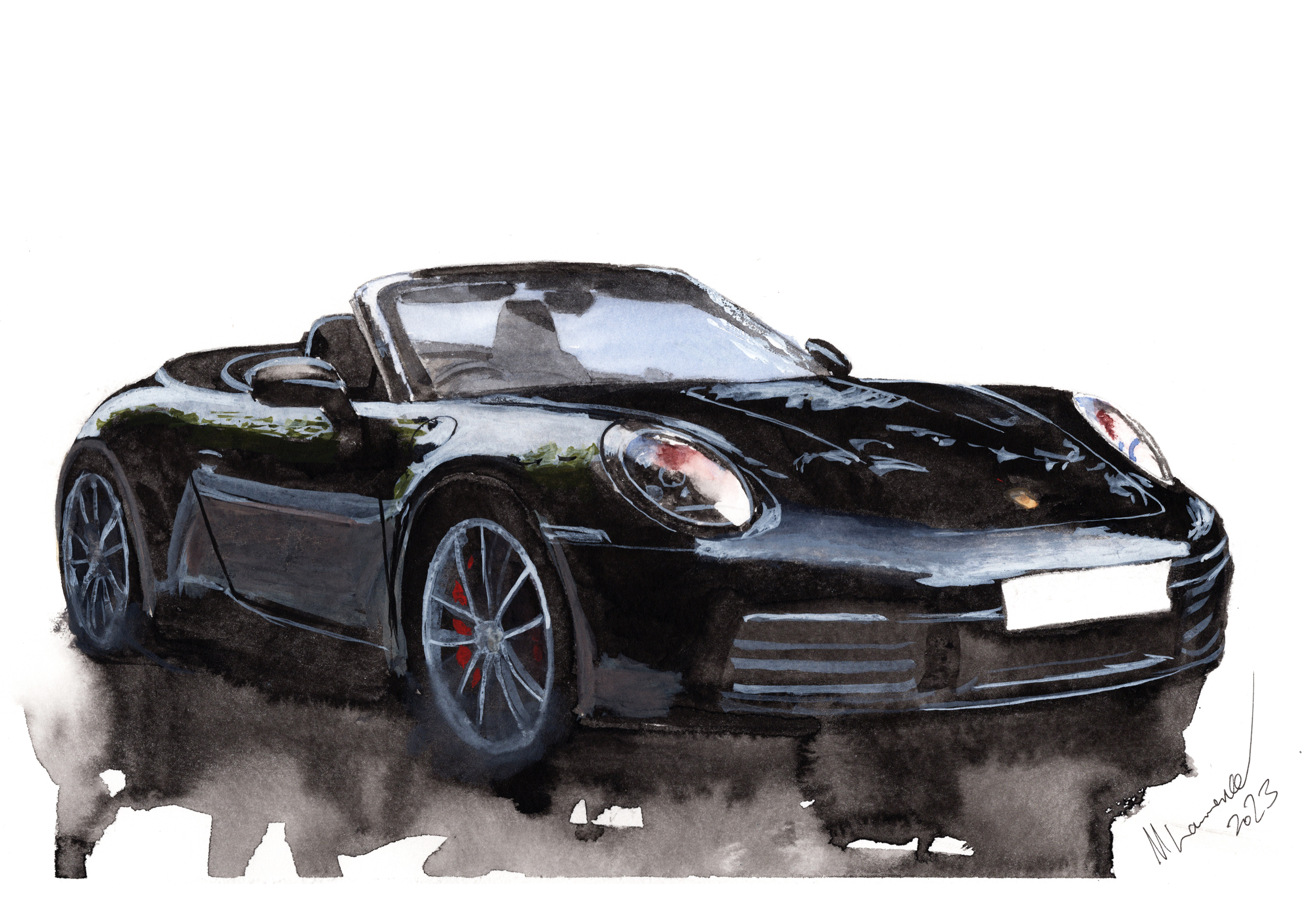 Porsche 992 Print. Porsche 992 Poster. Gifts For Him. Hand Painted Art. birthday gift