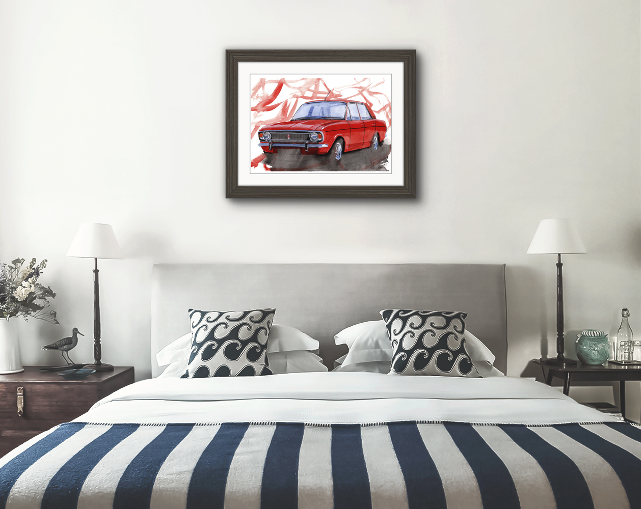 Ford Cortina 1600e Print. Ford Cortina 1600e Poster. Gifts For Him. Hand Painted Art. birthday gift