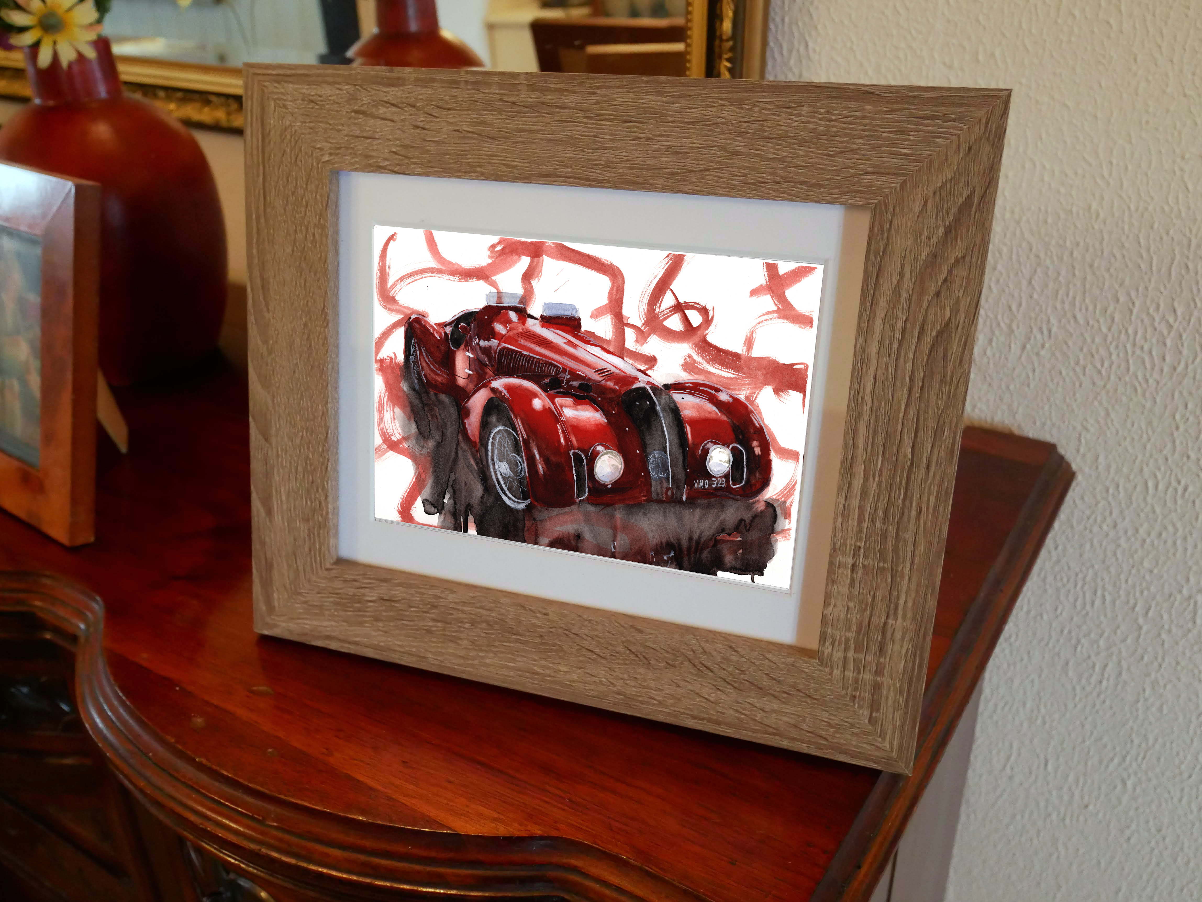 Alfa Romeo 2300c Print. Alfa Romeo 2300c Poster. Gifts For Him. Hand Painted Art. birthday gift