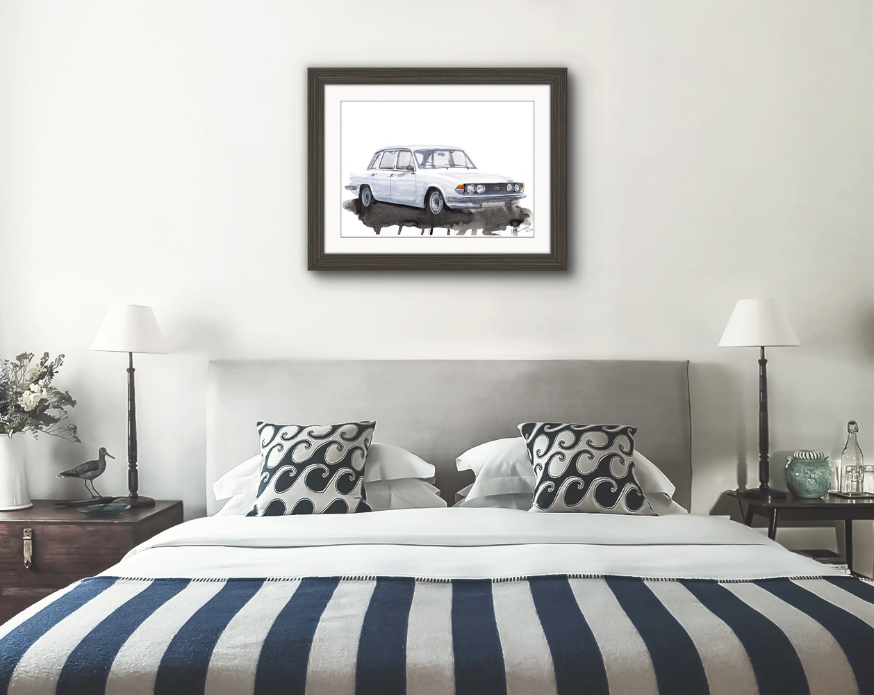 Triumph 2500 PI Print. Triumph 2500 PI Poster. Gifts For Him. Hand Painted Art. birthday gift