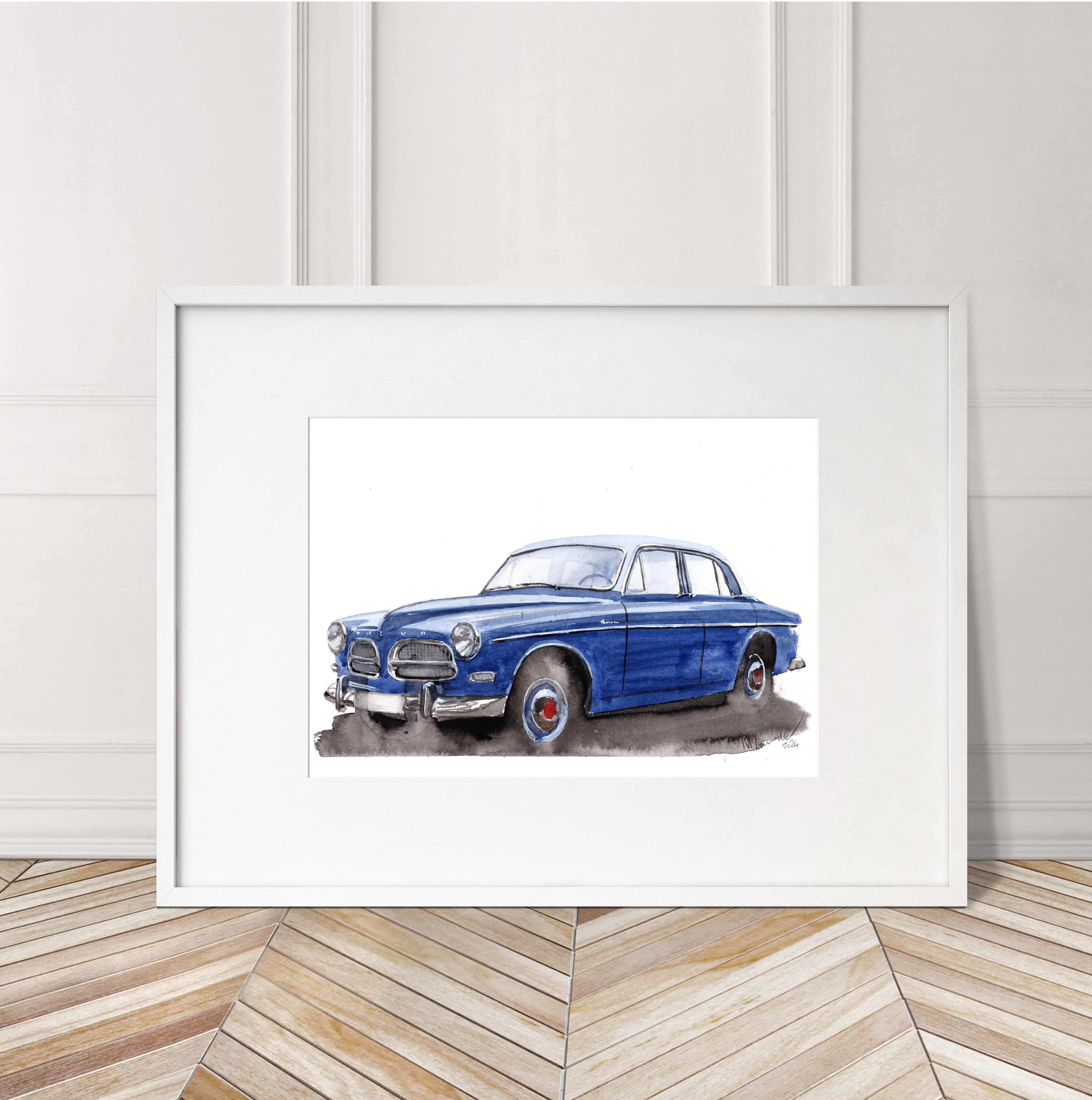 Volvo Amazon Print. Volvo Amazon Poster. Gifts For Him. Hand Painted Art. birthday gift