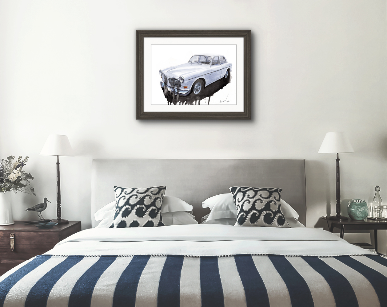 Volvo Amazon Print. Volvo Amazon Poster. Gifts For Him. Hand Painted Art. birthday gift