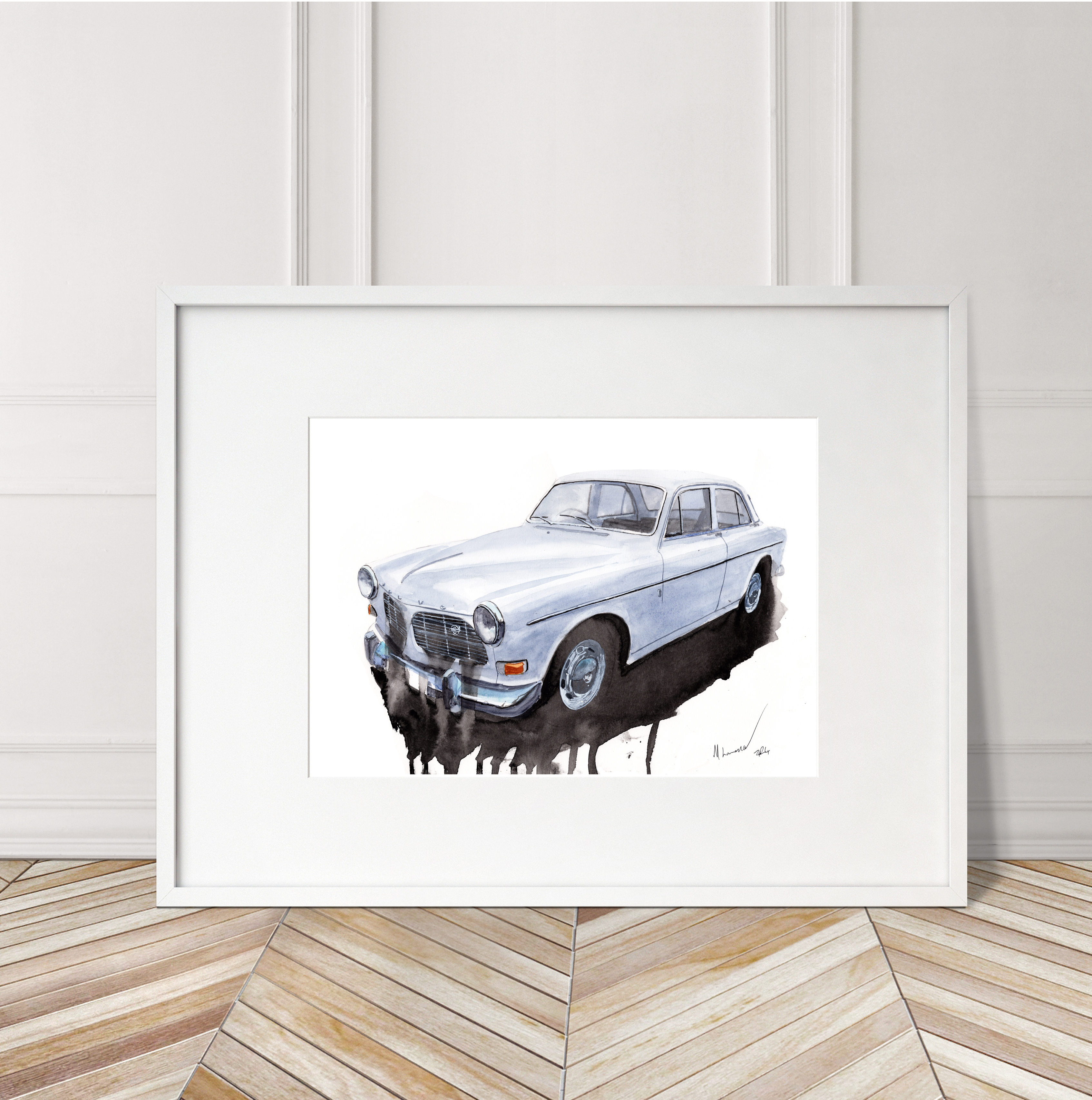 Volvo Amazon Print. Volvo Amazon Poster. Gifts For Him. Hand Painted Art. birthday gift